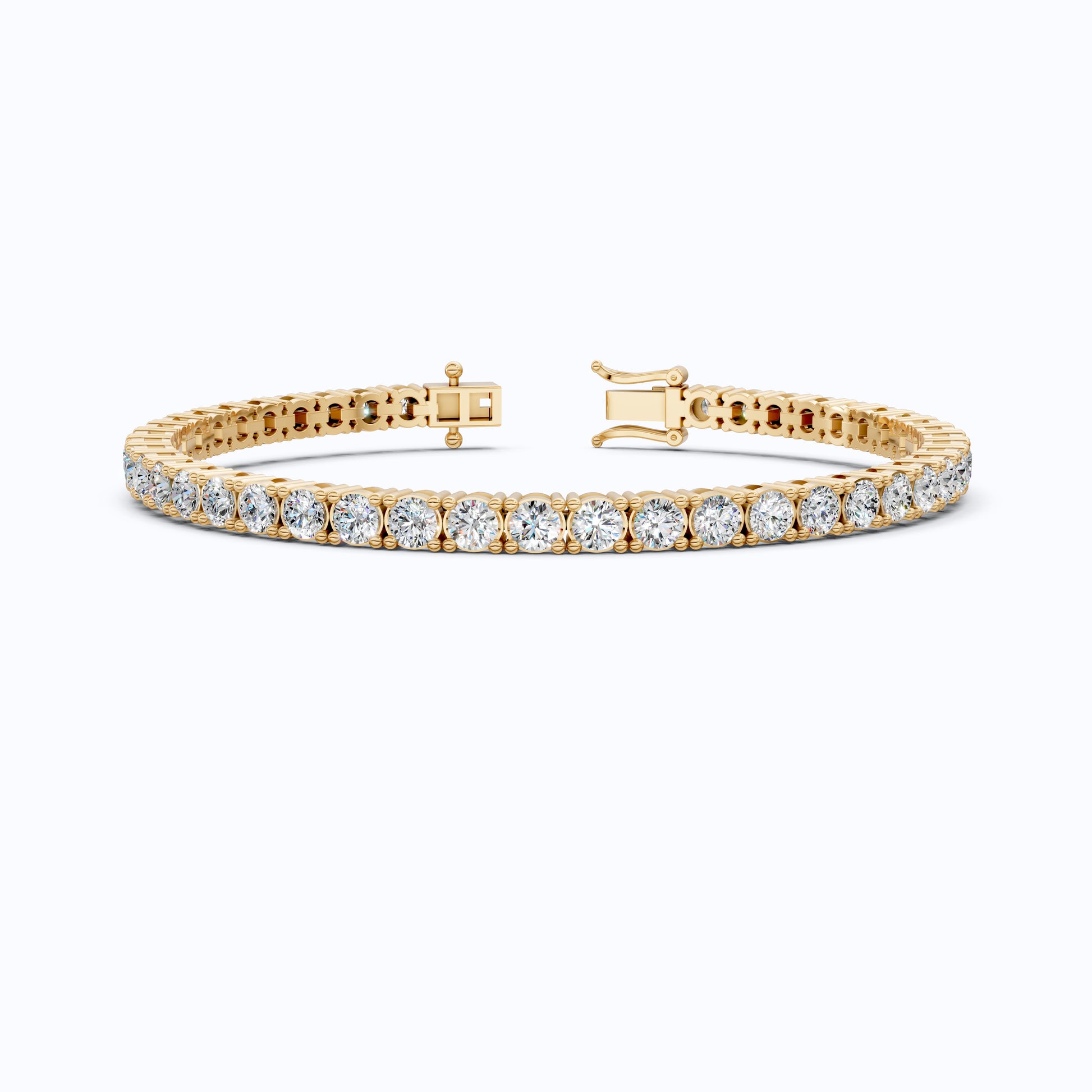 3.50 MM Round Cut Stackable Prong Set Round Diamond Tennis Bracelet in 14k Solid Gold, 7.47 TCW Round Cut Lab Created Diamonds,Anniversary Gift For Women