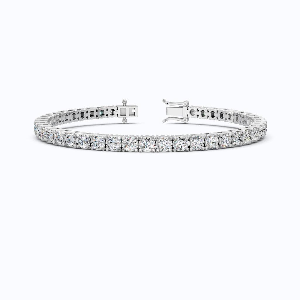 3.50 MM Round Cut Stackable Prong Set Round Diamond Tennis Bracelet in 14k Solid Gold, 7.47 TCW Round Cut Lab Created Diamonds,Anniversary Gift For Women