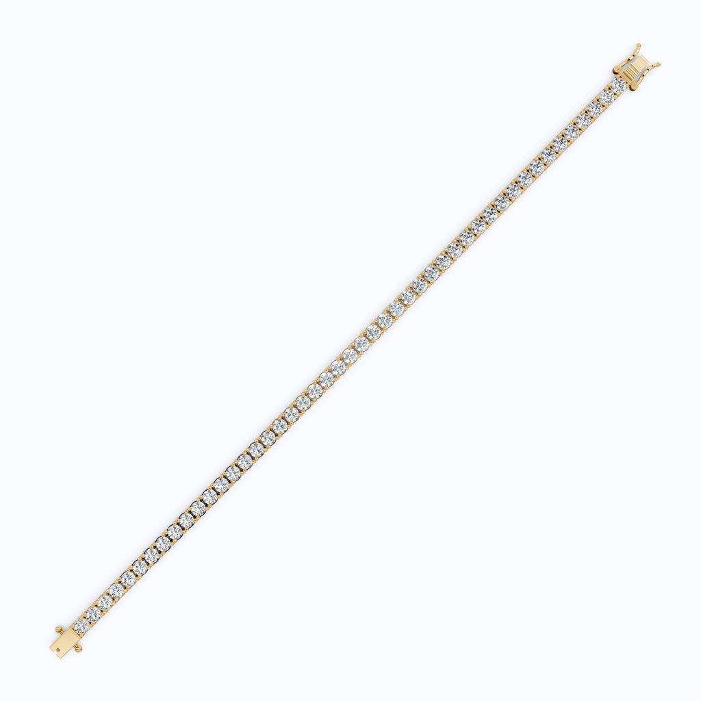 3.50 MM Round Cut Stackable Prong Set Round Diamond Tennis Bracelet in 14k Solid Gold, 7.47 TCW Round Cut Lab Created Diamonds,Anniversary Gift For Women