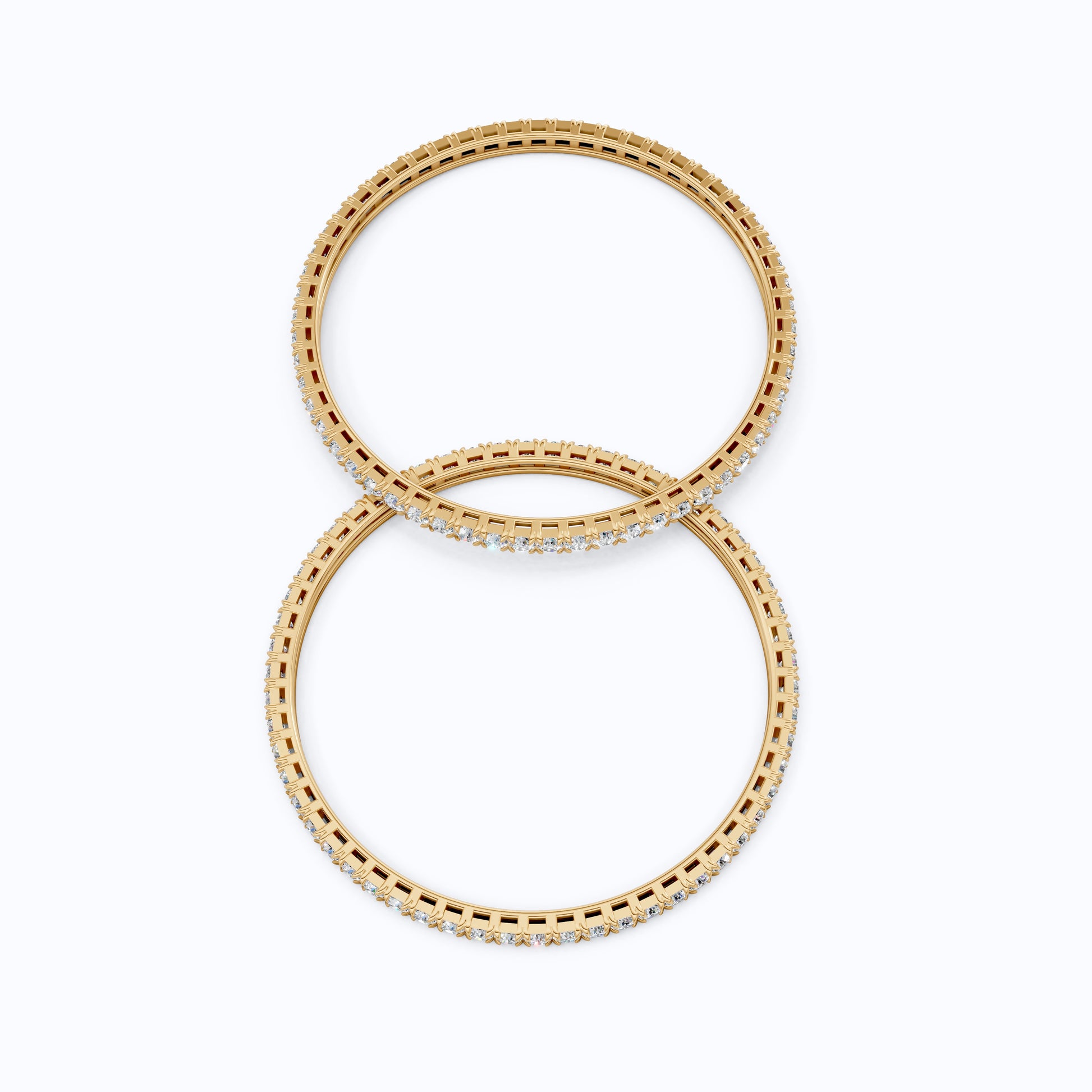 3.50 MM Round Cut Pair Of Solitaire Wedding Bangles For Women