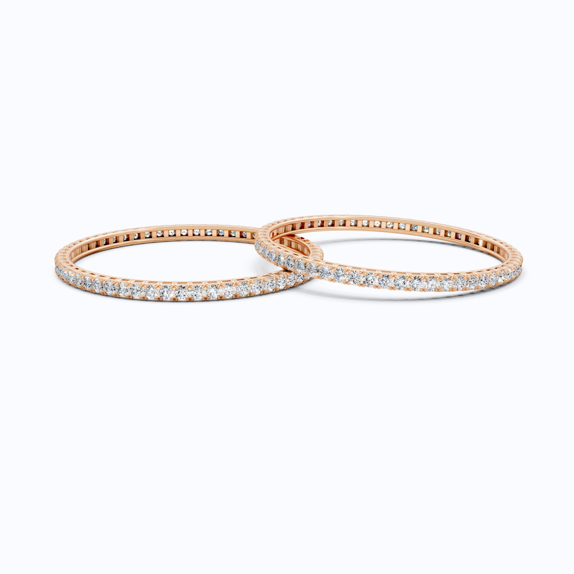 3.50 MM Round Cut Pair Of Solitaire Wedding Bangles For Women