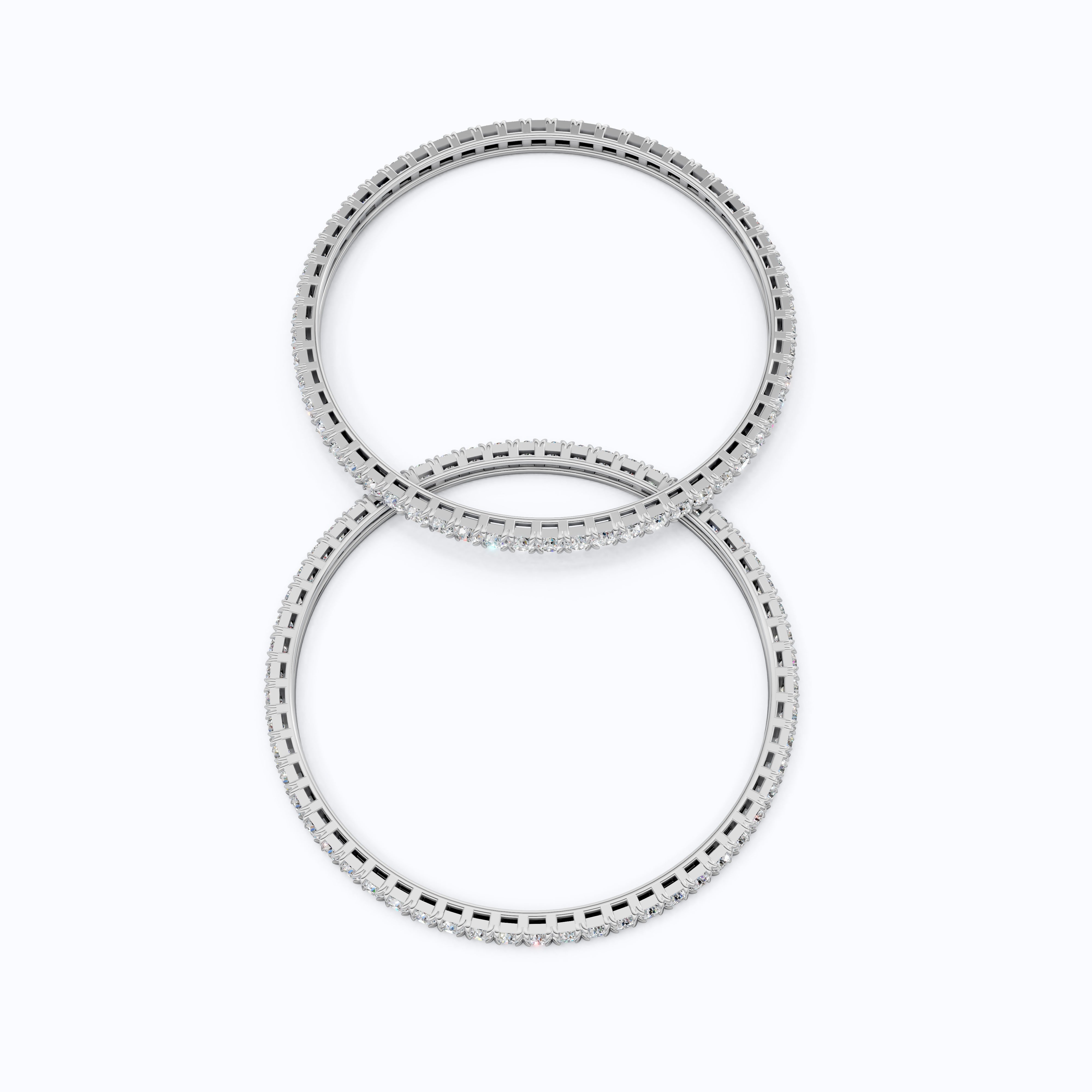 3.50 MM Round Cut Pair Of Solitaire Wedding Bangles For Women