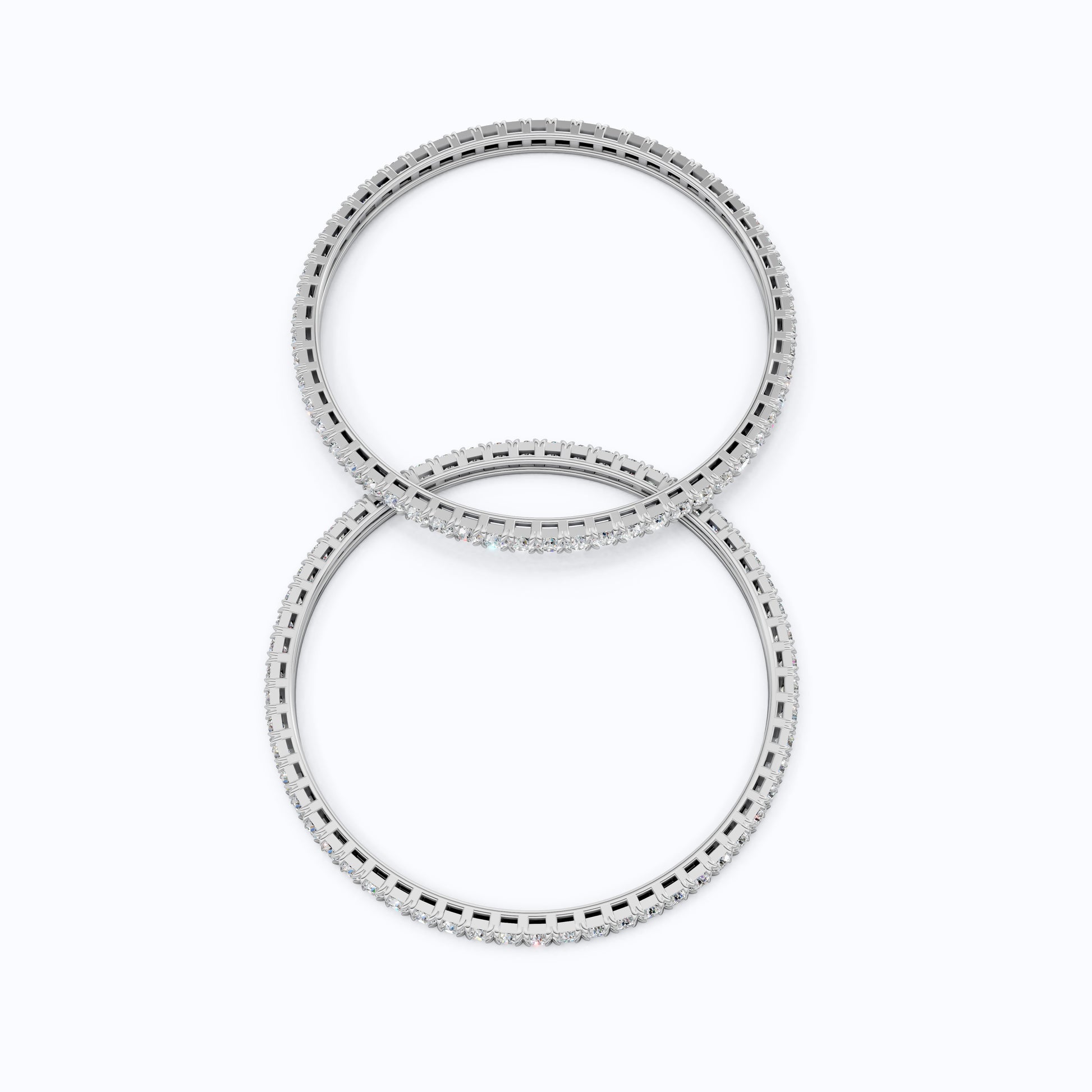 3.50 MM Round Cut Pair Of Solitaire Wedding Bangles For Women