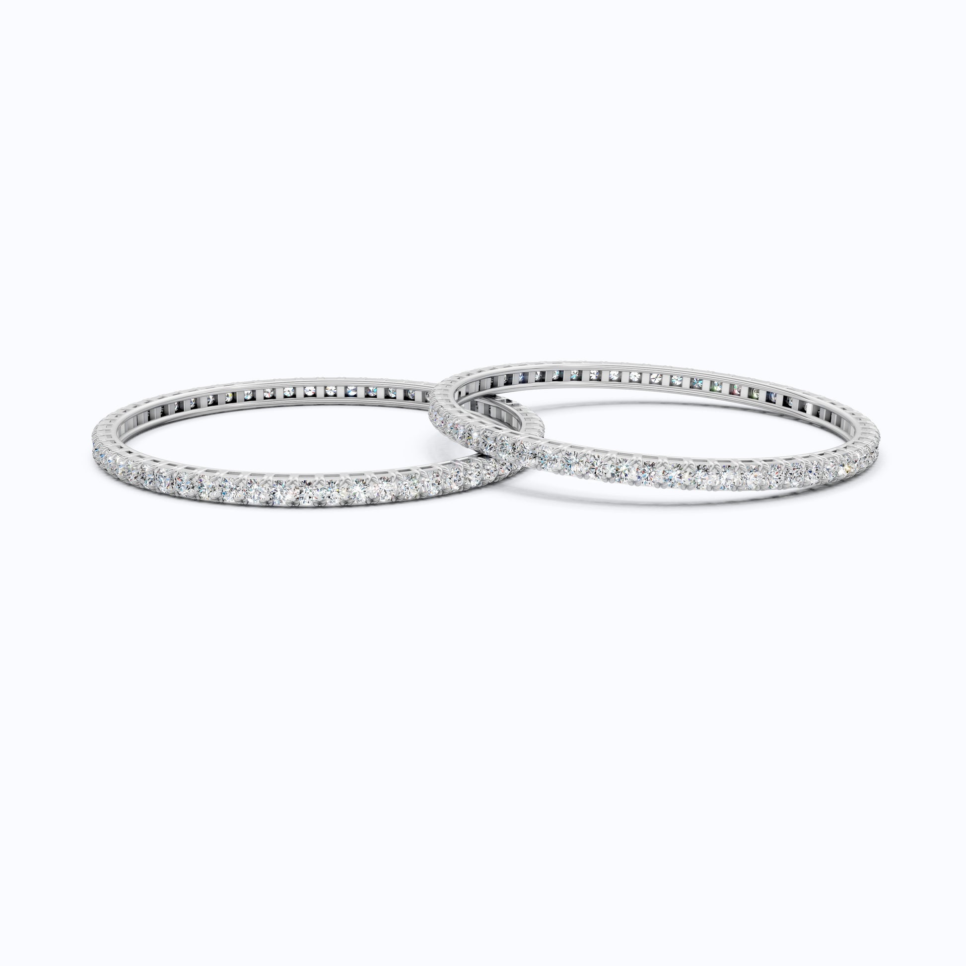 3.50 MM Round Cut Pair Of Solitaire Wedding Bangles For Women