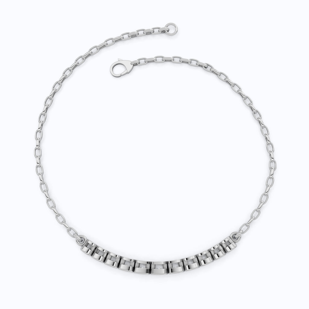 Graduated Round Bezel Set Diamond Chain Bracelet in Lab Grown Diamond - 14k Solid Gold, Everyday Luxury Jewelry, Handmade Jewelry