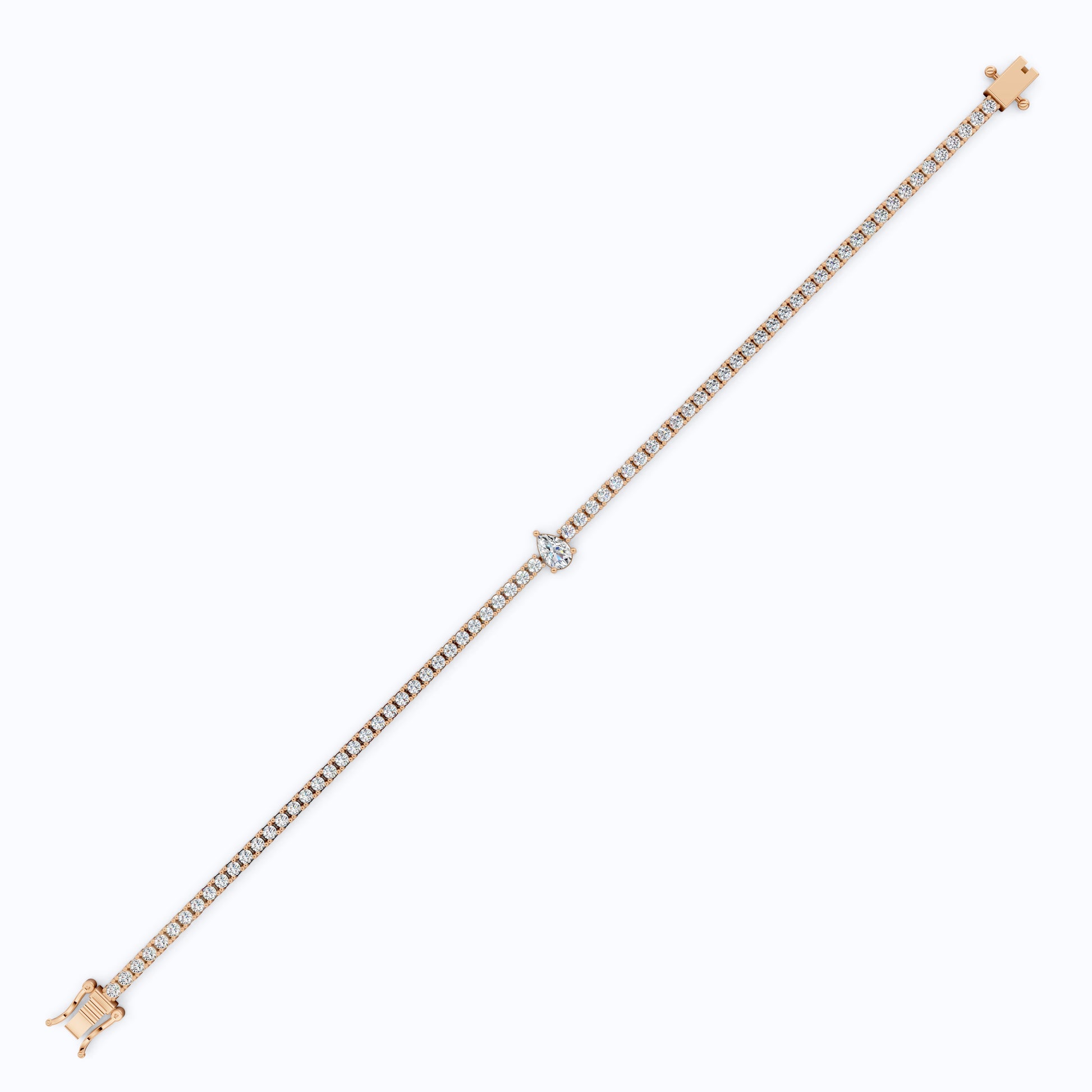 Teardrop Center Tennis Bracelet in 14k Solid Gold,  0.50 CT Pear Cut Lab Grown Diamond Bracelet, Bridal Jewelry Gift