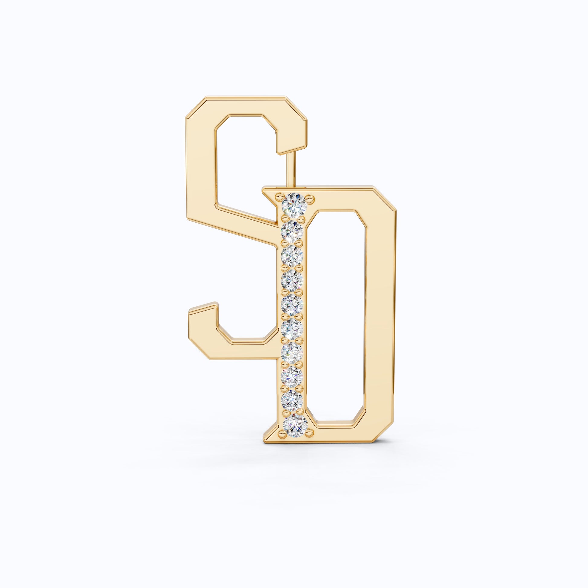 Personalized SD Monogram Brooch in 18K Gold, Custom Letter Brooch Accessories, Luxury Gift for Him