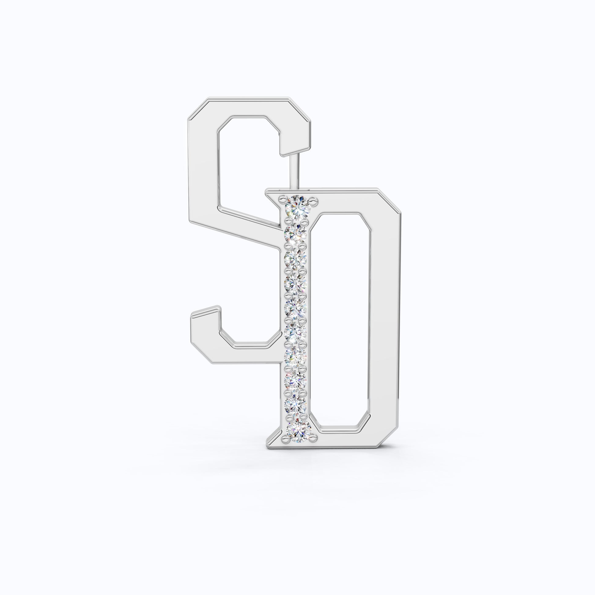 Personalized SD Monogram Brooch in 18K Gold, Custom Letter Brooch Accessories, Luxury Gift for Him