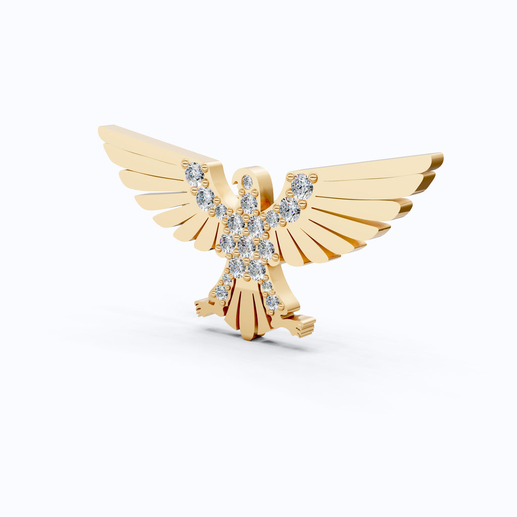 Majestic Eagle Wing Diamond Brooch in Lab Grown Diamond-14k Solid Gold, Luxury Pin Jewelry, Gift for Her/Him