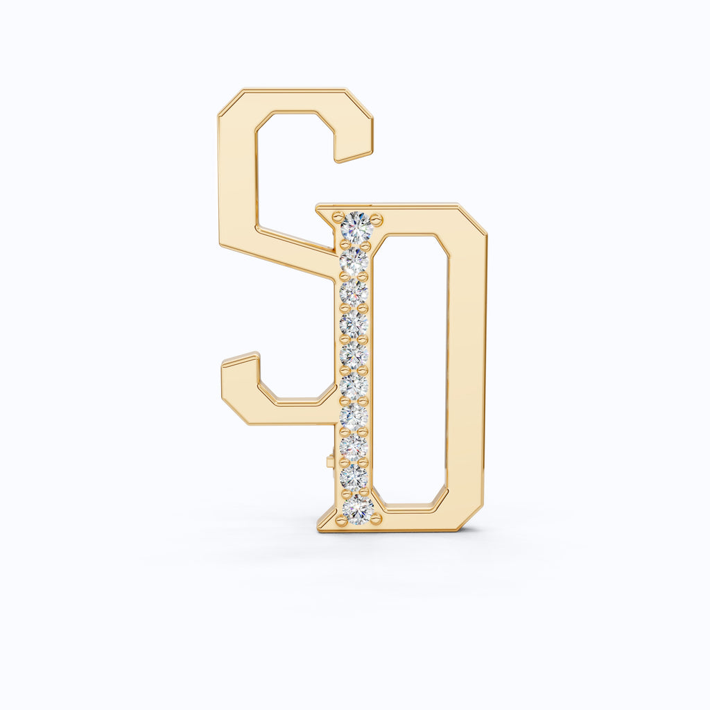 Personalized SD Monogram Brooch in 18K Gold, Custom Letter Brooch Accessories, Luxury Gift for Him