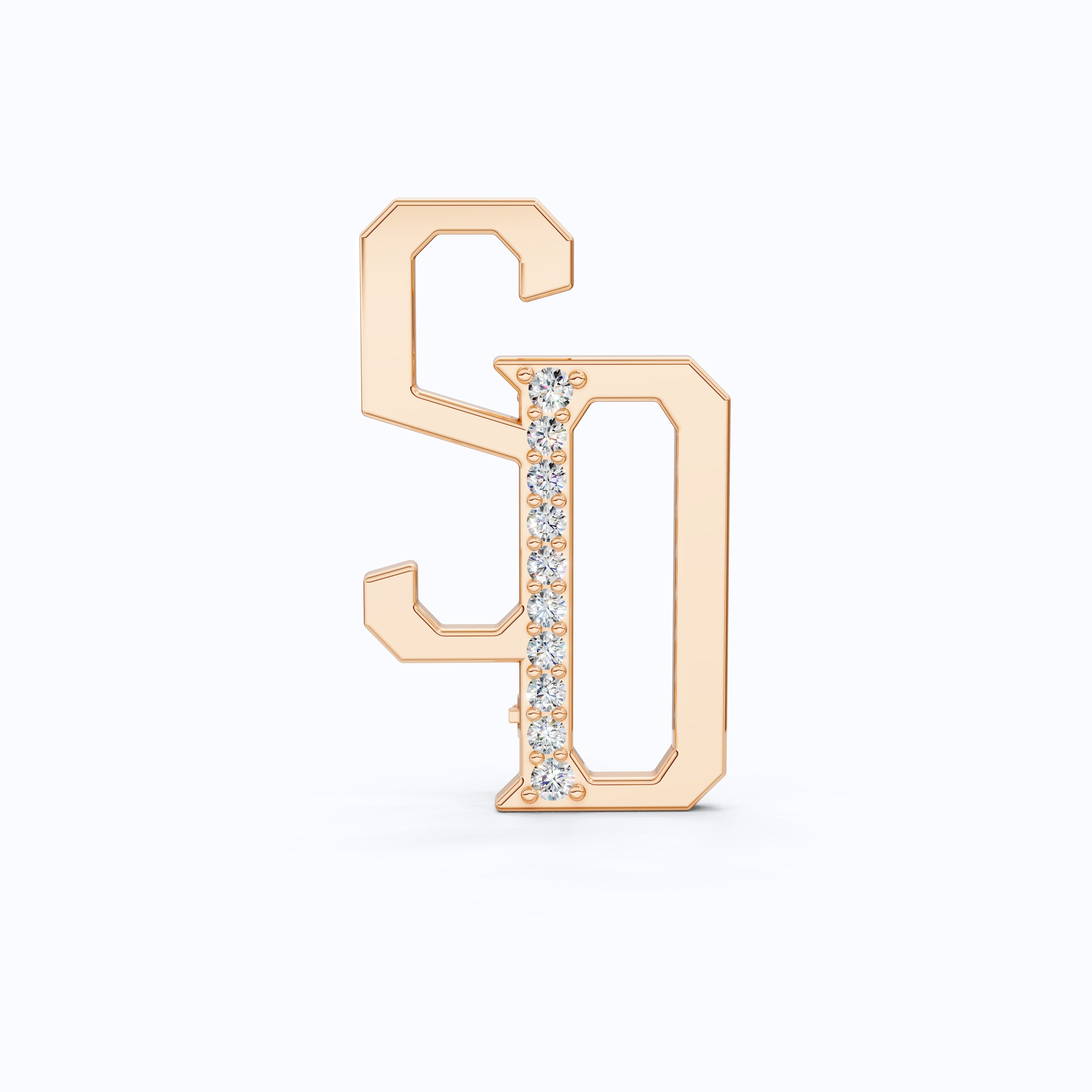 Personalized SD Monogram Brooch in 18K Gold, Custom Letter Brooch Accessories, Luxury Gift for Him