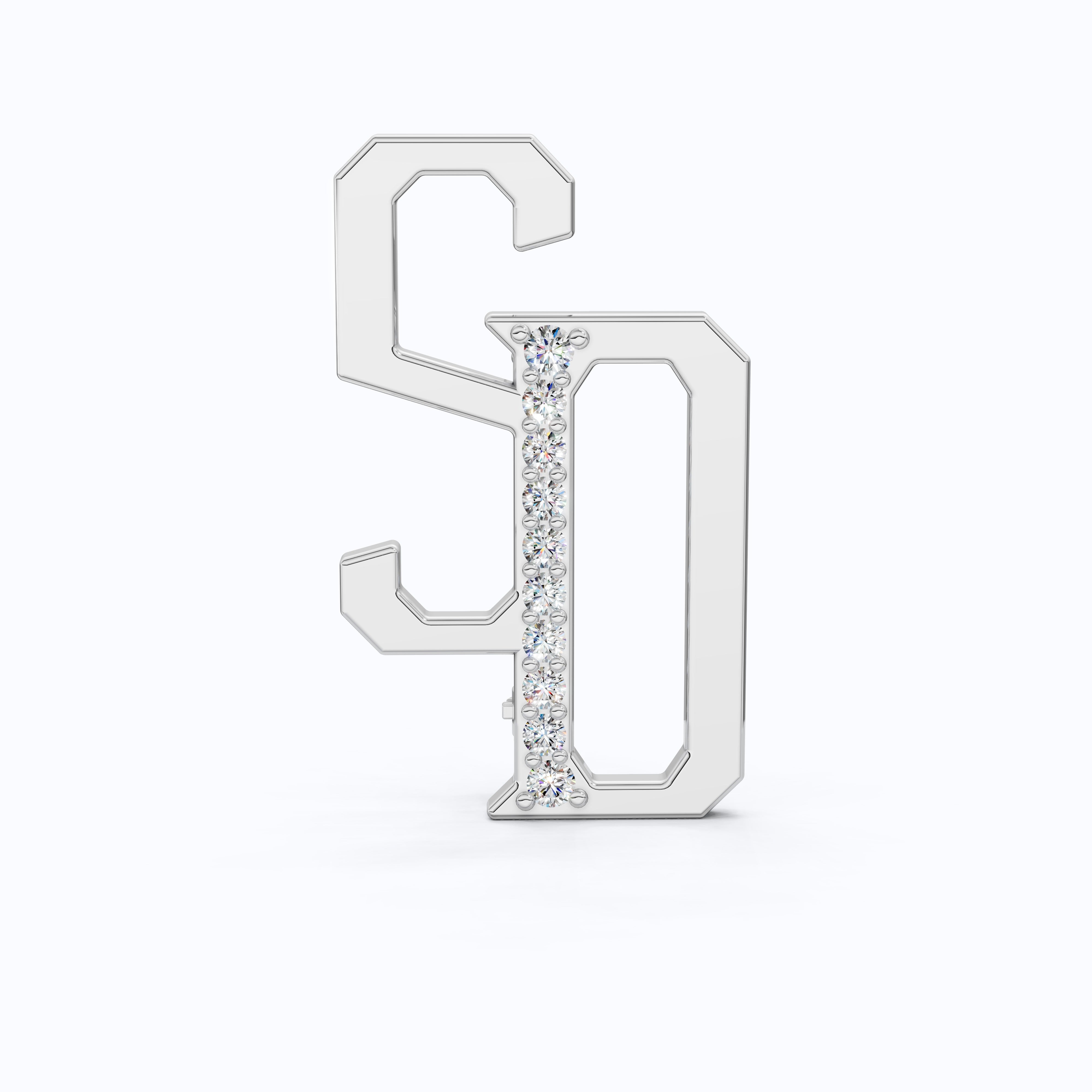 Personalized SD Monogram Brooch in 18K Gold, Custom Letter Brooch Accessories, Luxury Gift for Him