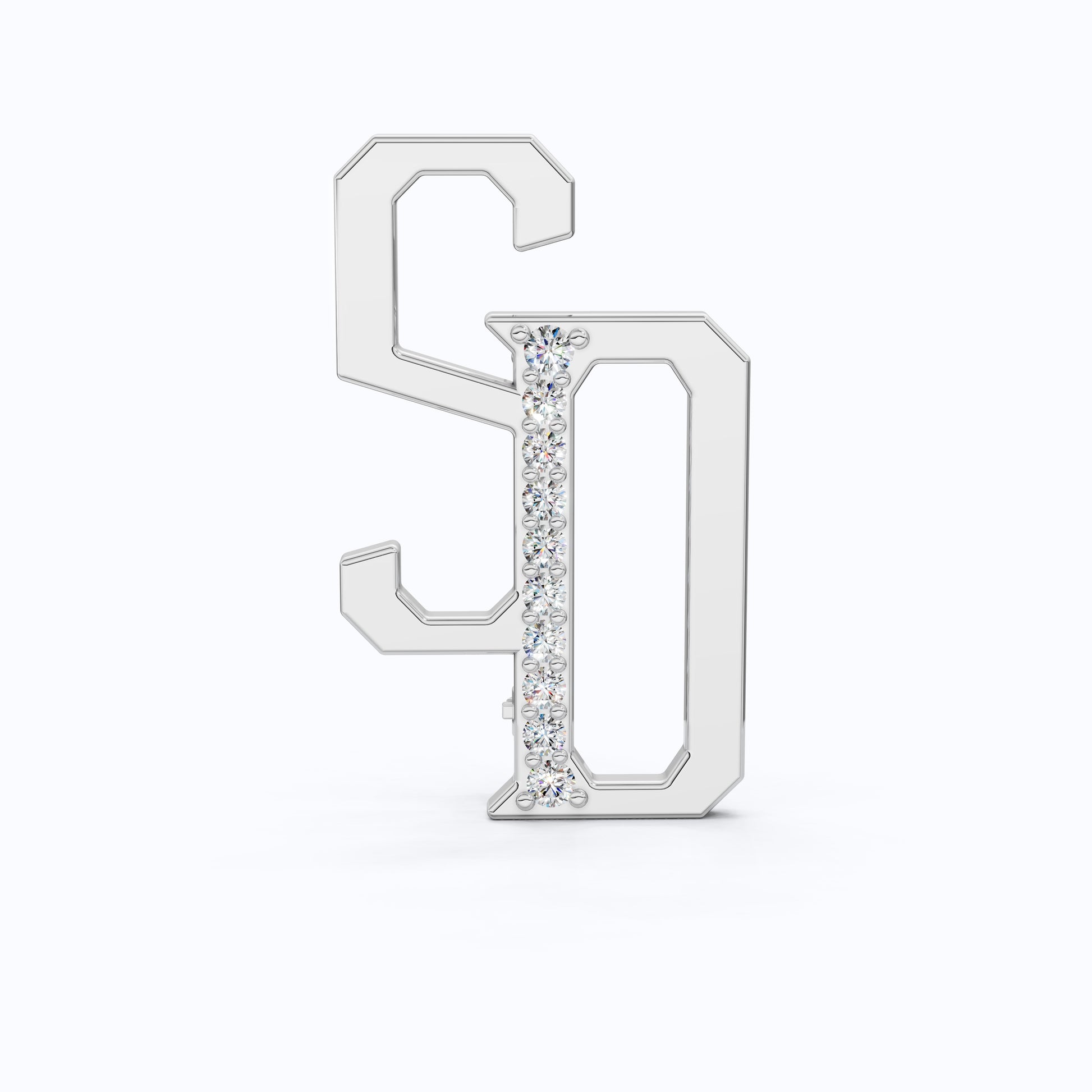Personalized SD Monogram Brooch in 18K Gold, Custom Letter Brooch Accessories, Luxury Gift for Him