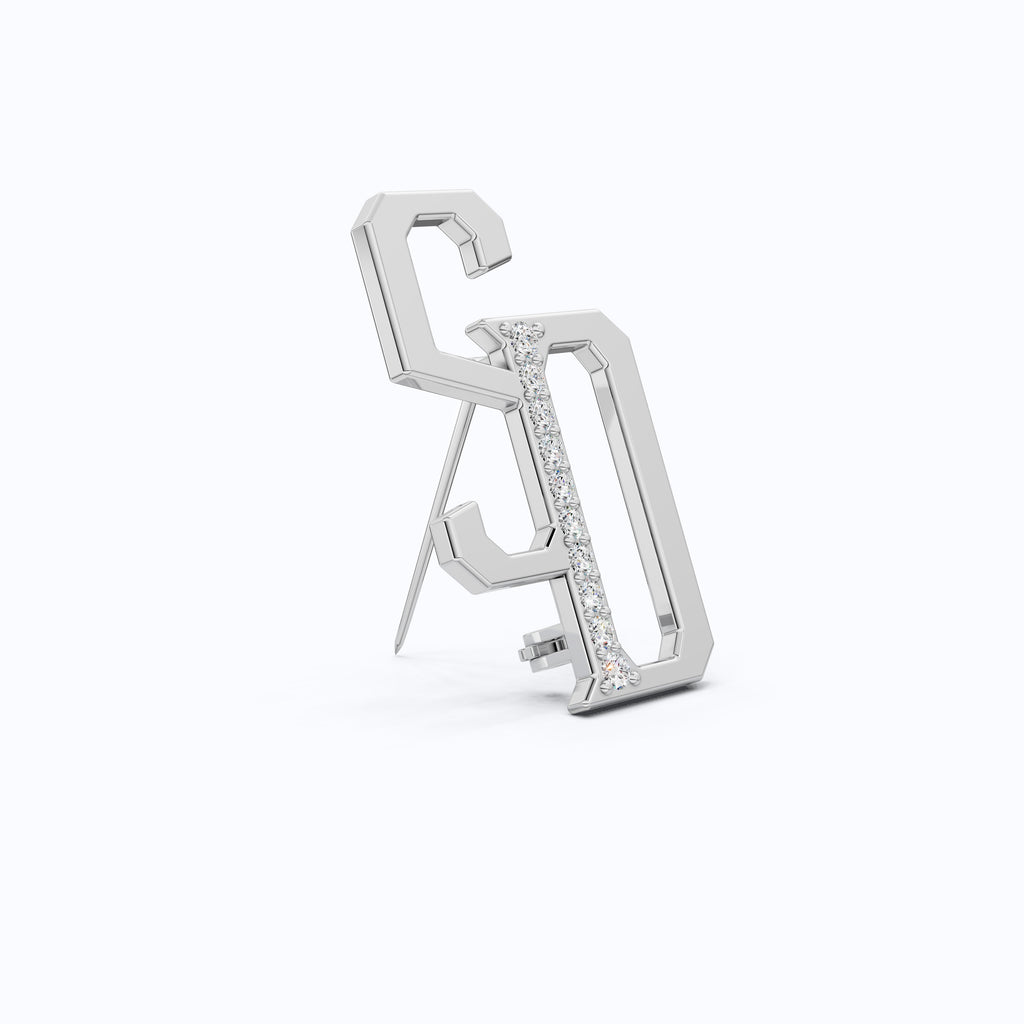 Personalized SD Monogram Brooch in 18K Gold, Custom Letter Brooch Accessories, Luxury Gift for Him