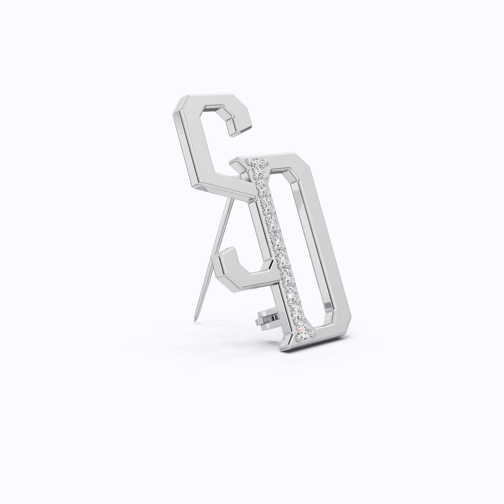 Personalized SD Monogram Brooch in 18K Gold, Custom Letter Brooch Accessories, Luxury Gift for Him
