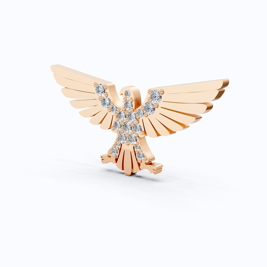 Majestic Eagle Wing Diamond Brooch in Lab Grown Diamond-14k Solid Gold, Luxury Pin Jewelry, Gift for Her/Him