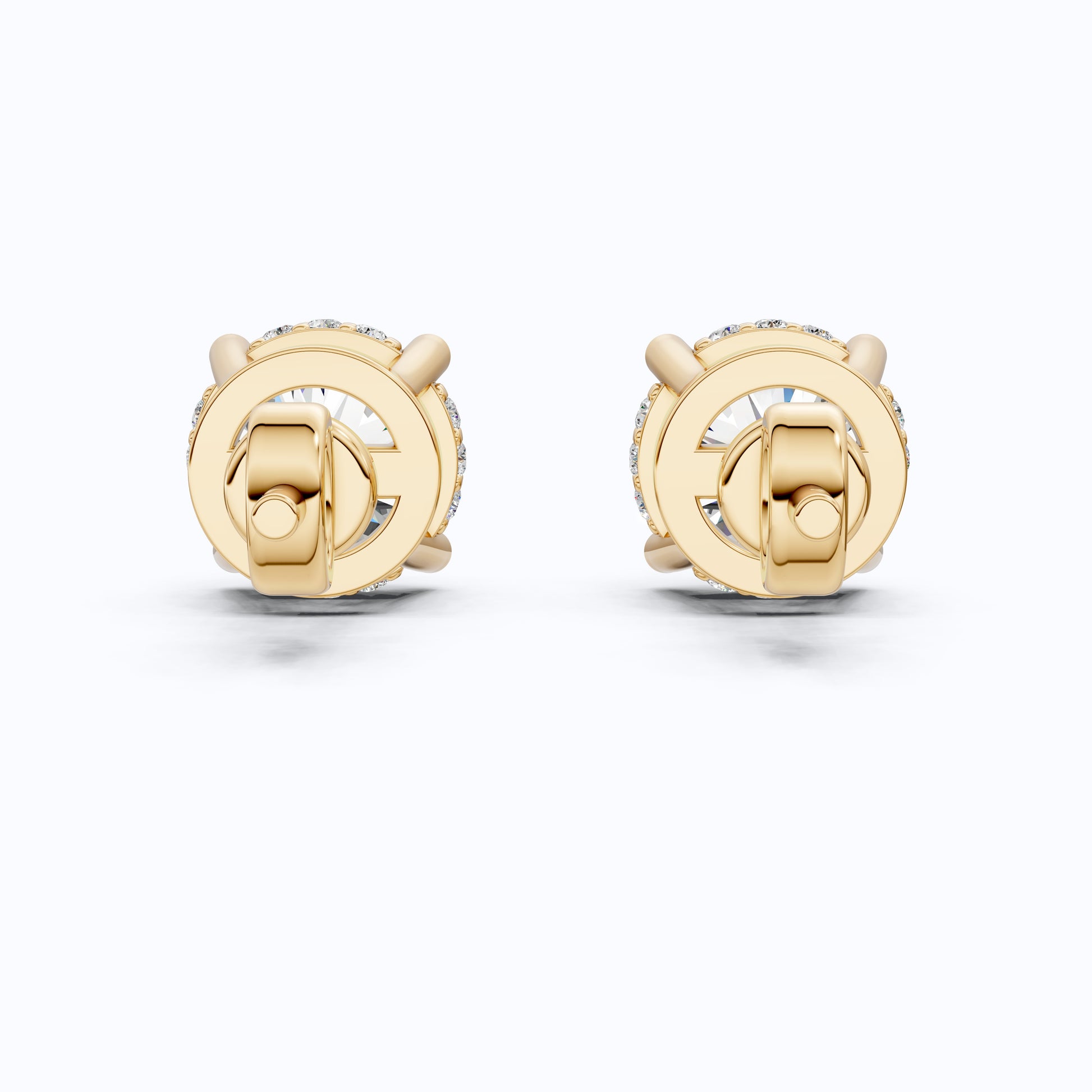 14K Gold Lab Grown Diamond Halo Stud Earrings – Bridal Wedding Earrings, Gift for Her, Handmade Fine Jewelry
