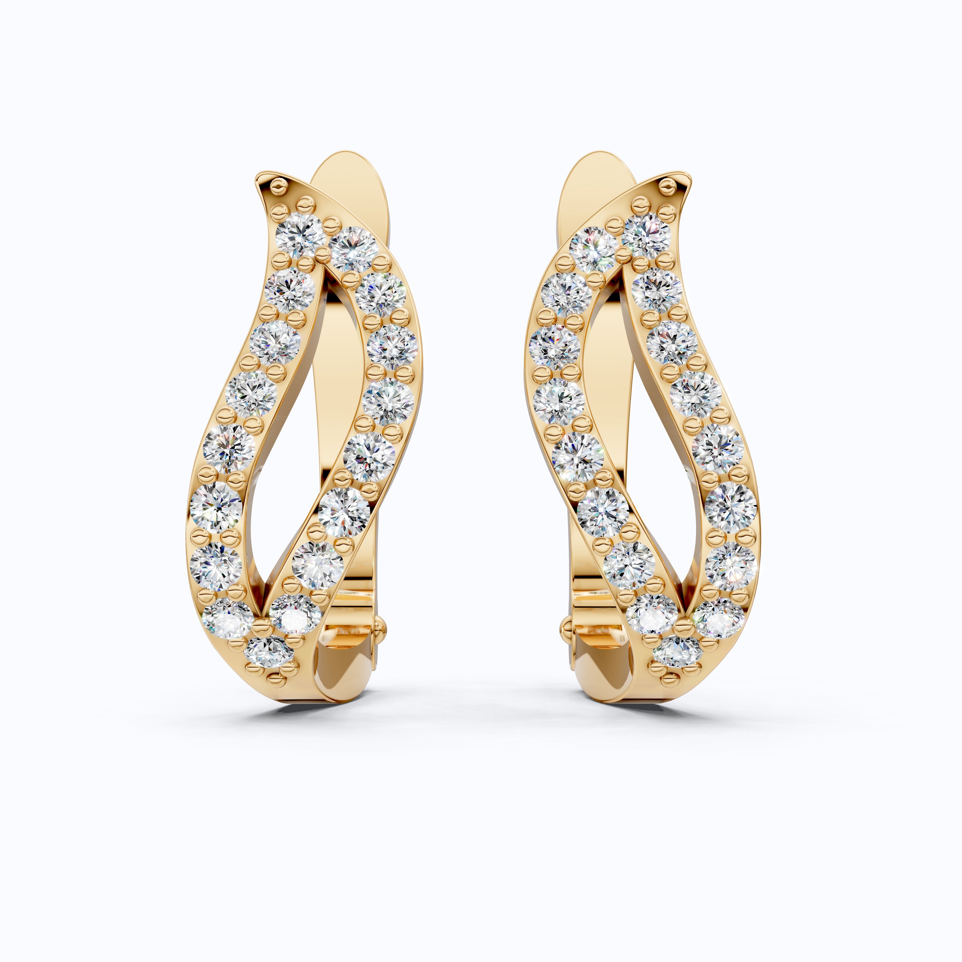 Split Hoop Wedding Earrings For Wife, Anniversary Gift