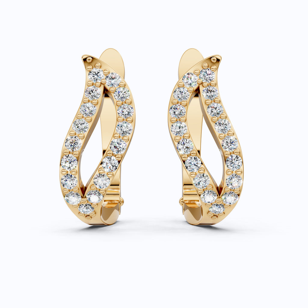 Split Hoop Wedding Earrings For Wife, Anniversary Gift