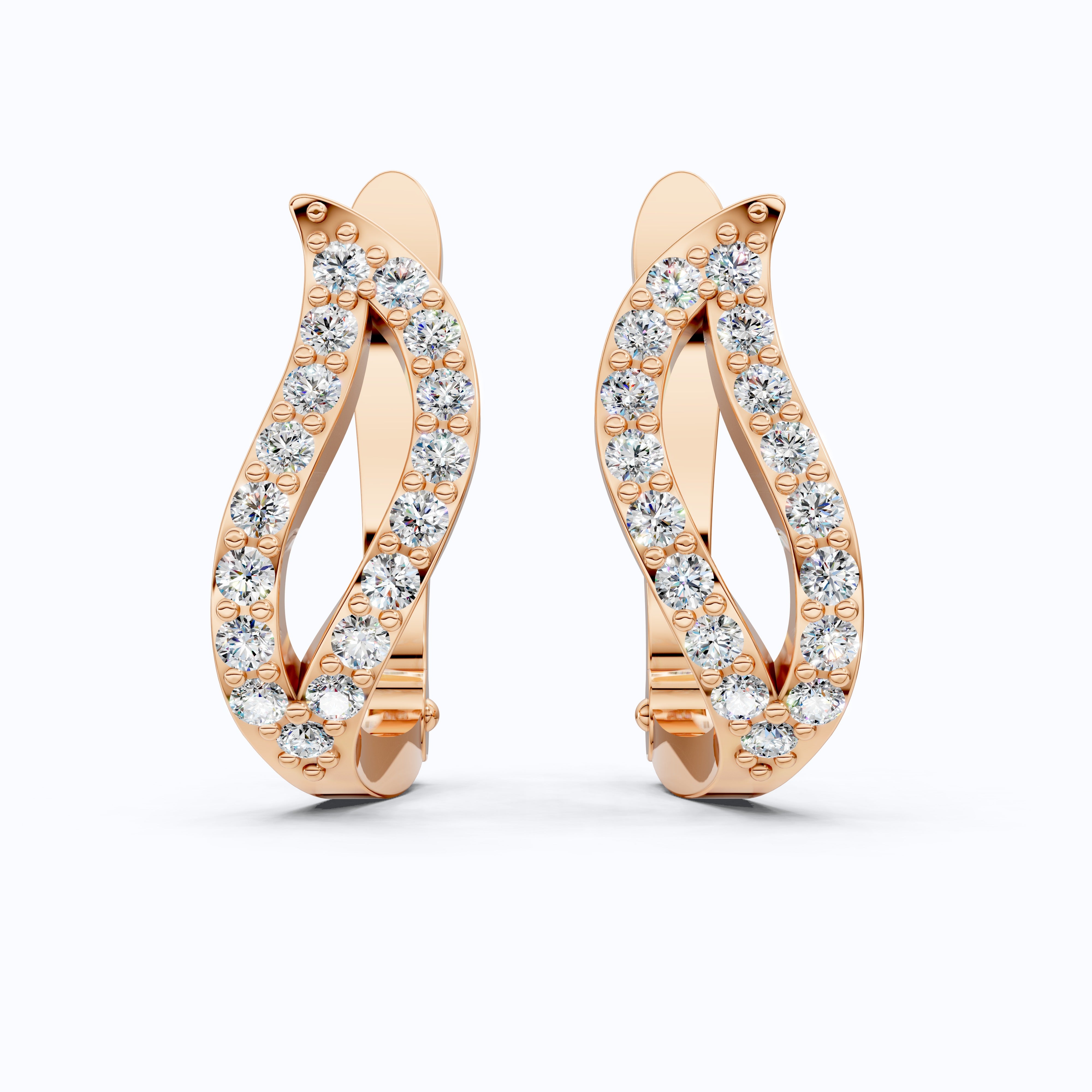 Split Hoop Wedding Earrings For Wife, Anniversary Gift