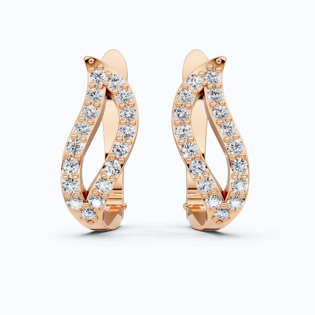 Split Hoop Wedding Earrings For Wife, Anniversary Gift