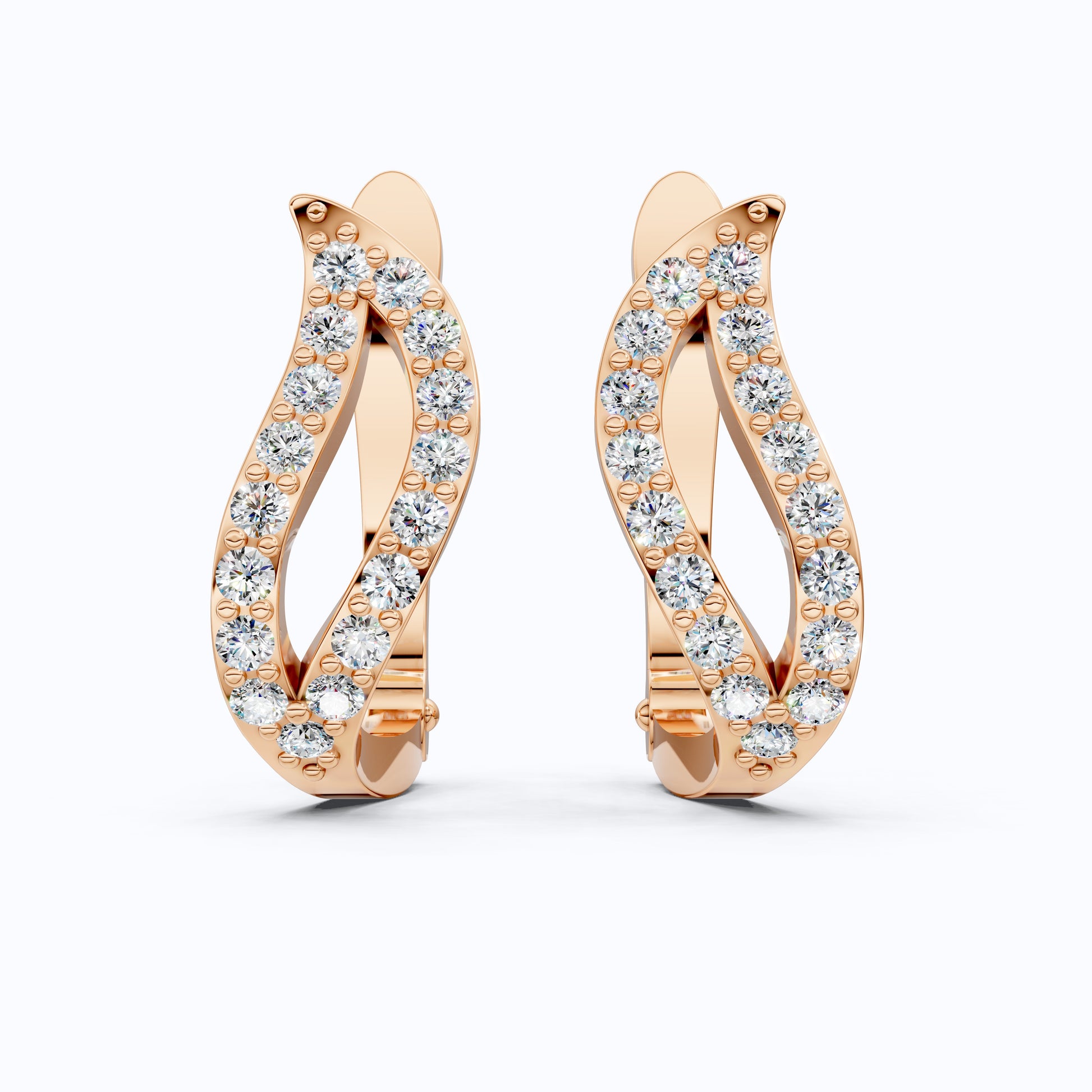 Split Hoop Wedding Earrings For Wife, Anniversary Gift