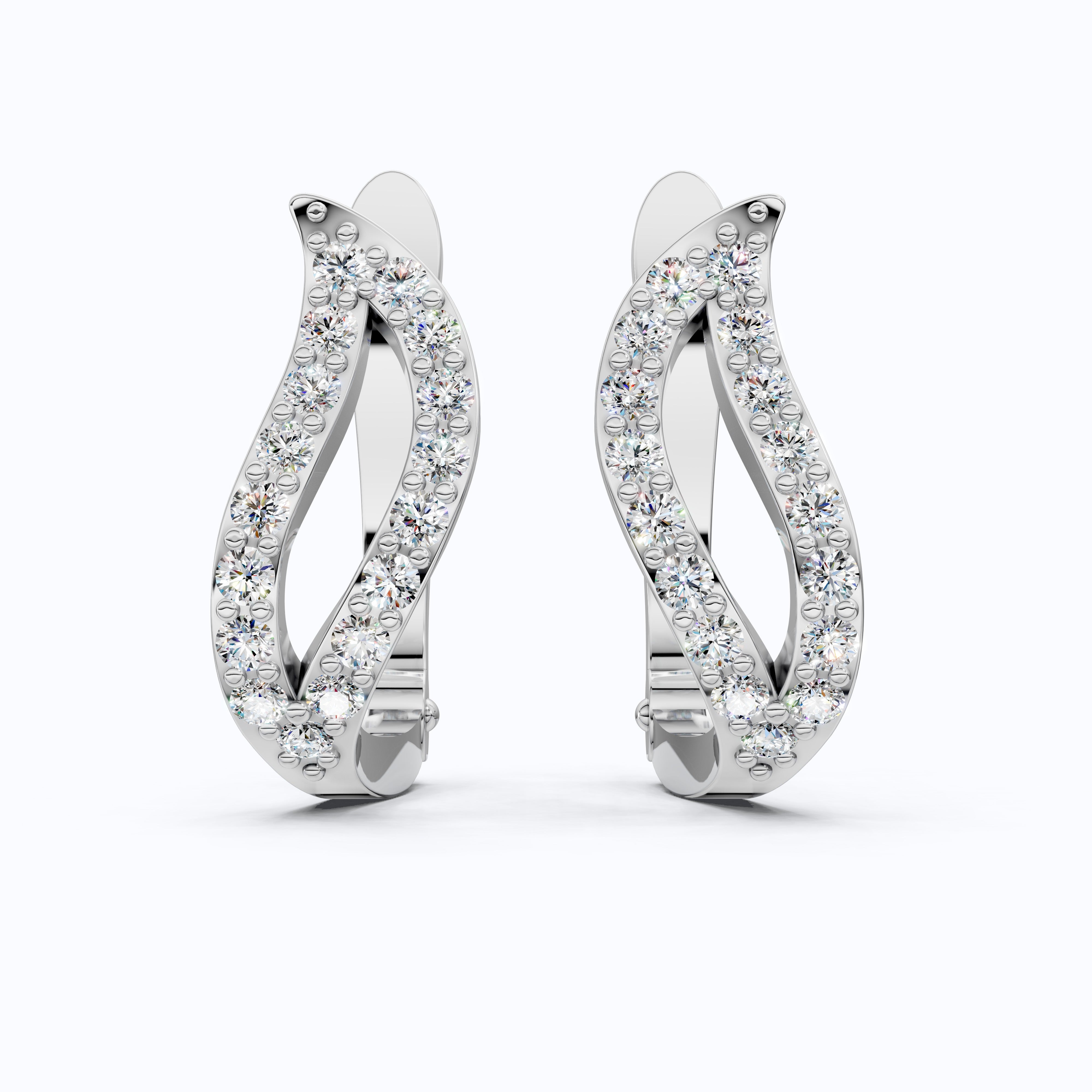 Split Hoop Wedding Earrings For Wife, Anniversary Gift