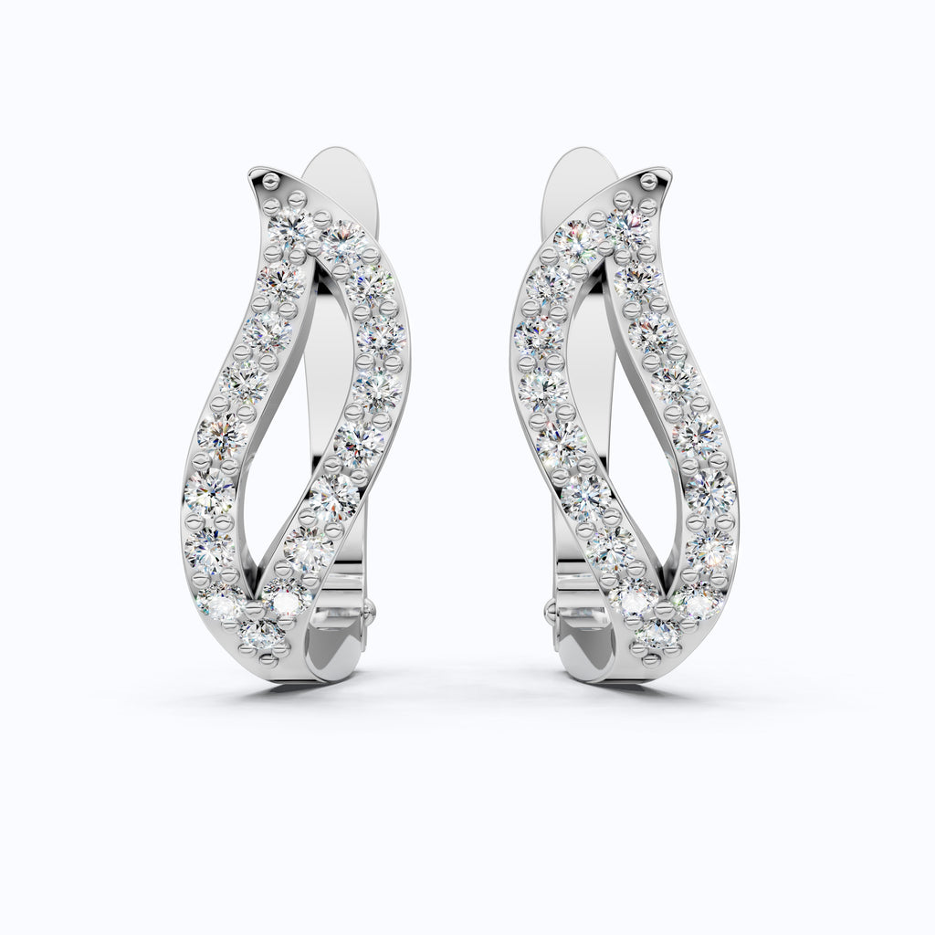 Split Hoop Wedding Earrings For Wife, Anniversary Gift