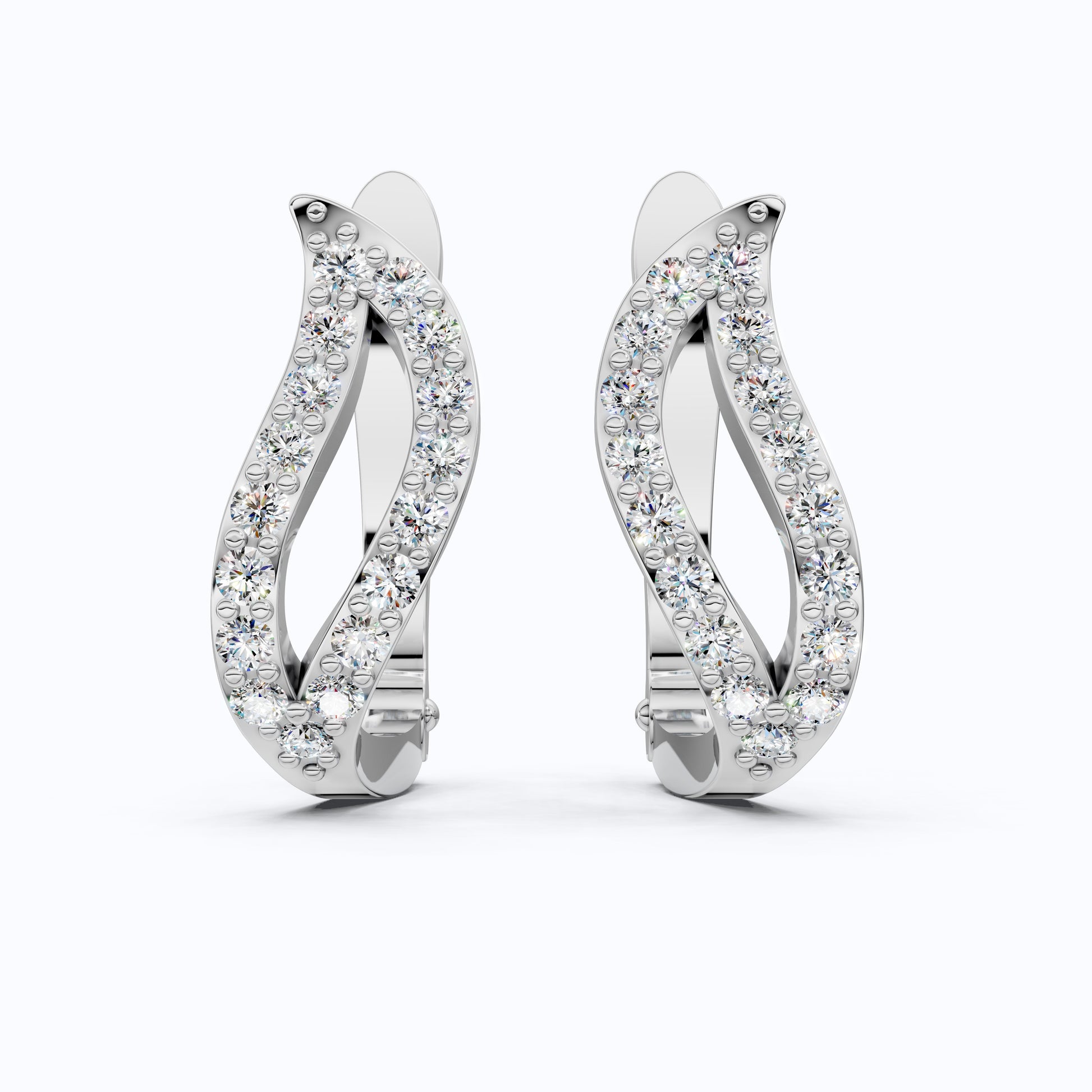 Split Hoop Wedding Earrings For Wife, Anniversary Gift