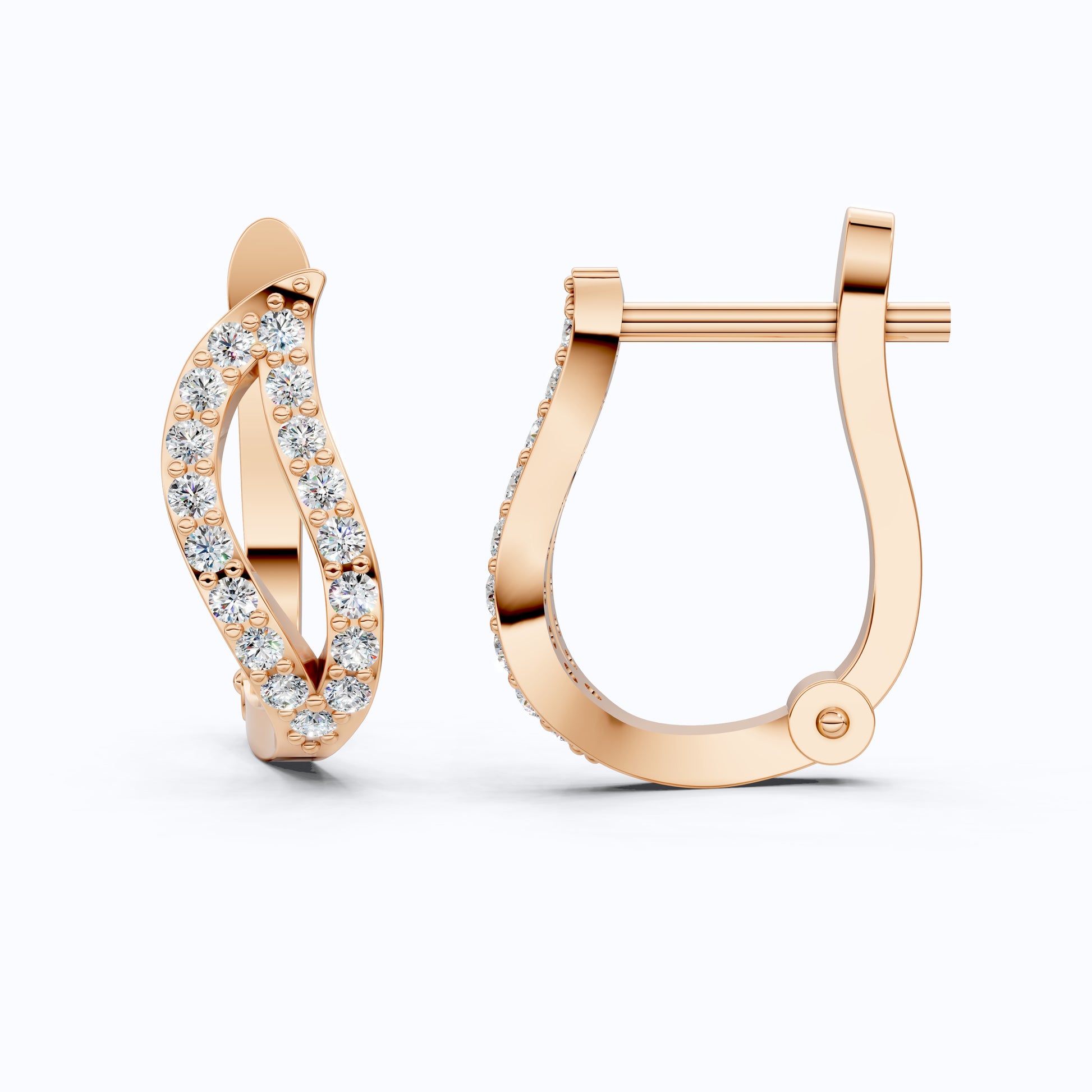 Split Hoop Wedding Earrings For Wife, Anniversary Gift