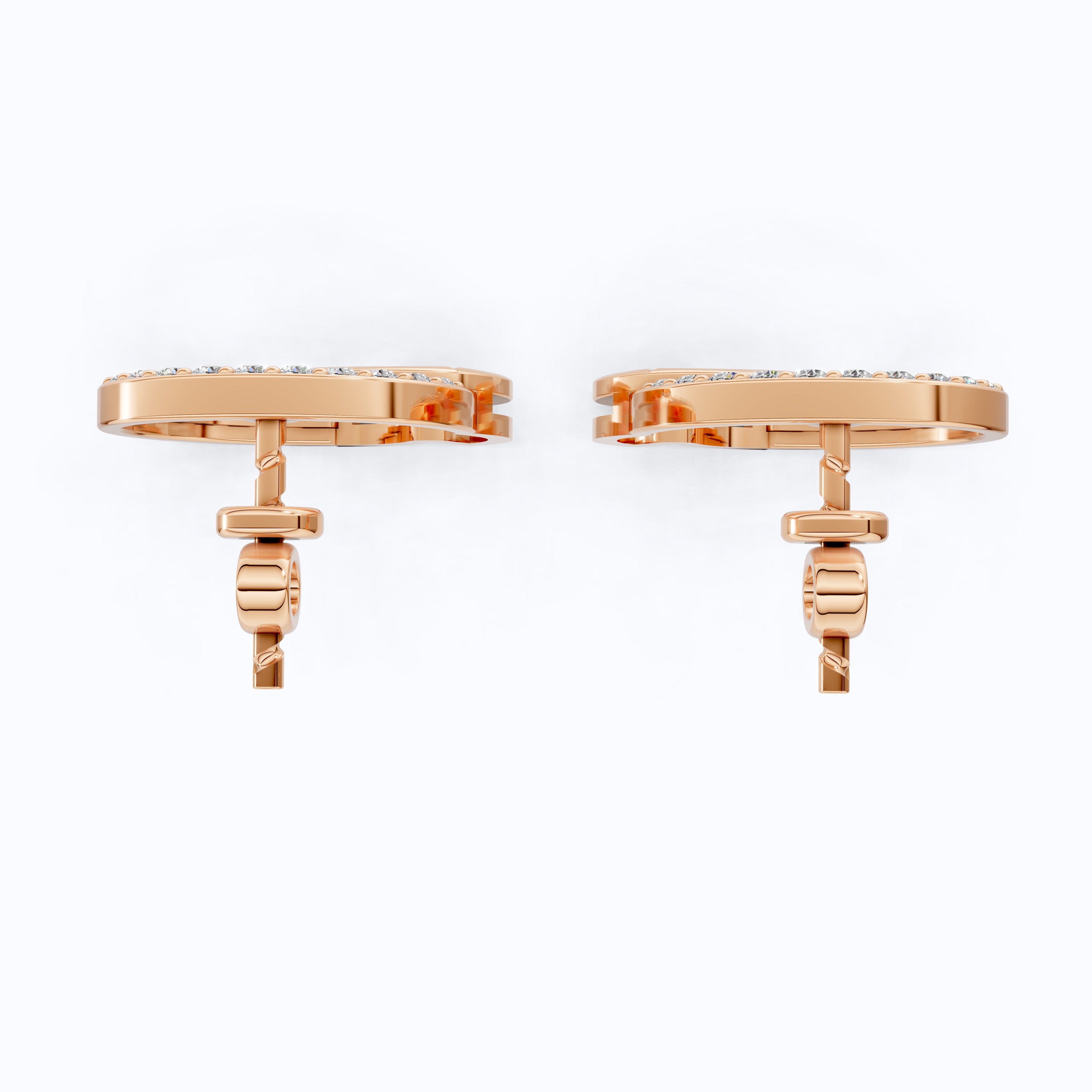 Elegant Leaf Wreath Circle Stud Earrings in 14K Solid Gold, 0.29 TCW Round Cut Lab Created Diamonds, Bridal Jewelry, Anniversary Gift For Her