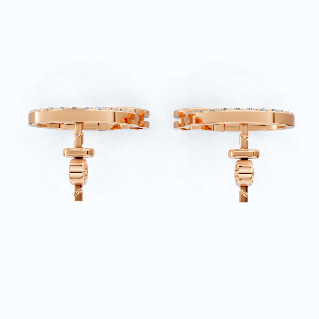 Elegant Leaf Wreath Circle Stud Earrings in 14K Solid Gold, 0.29 TCW Round Cut Lab Created Diamonds, Bridal Jewelry, Anniversary Gift For Her