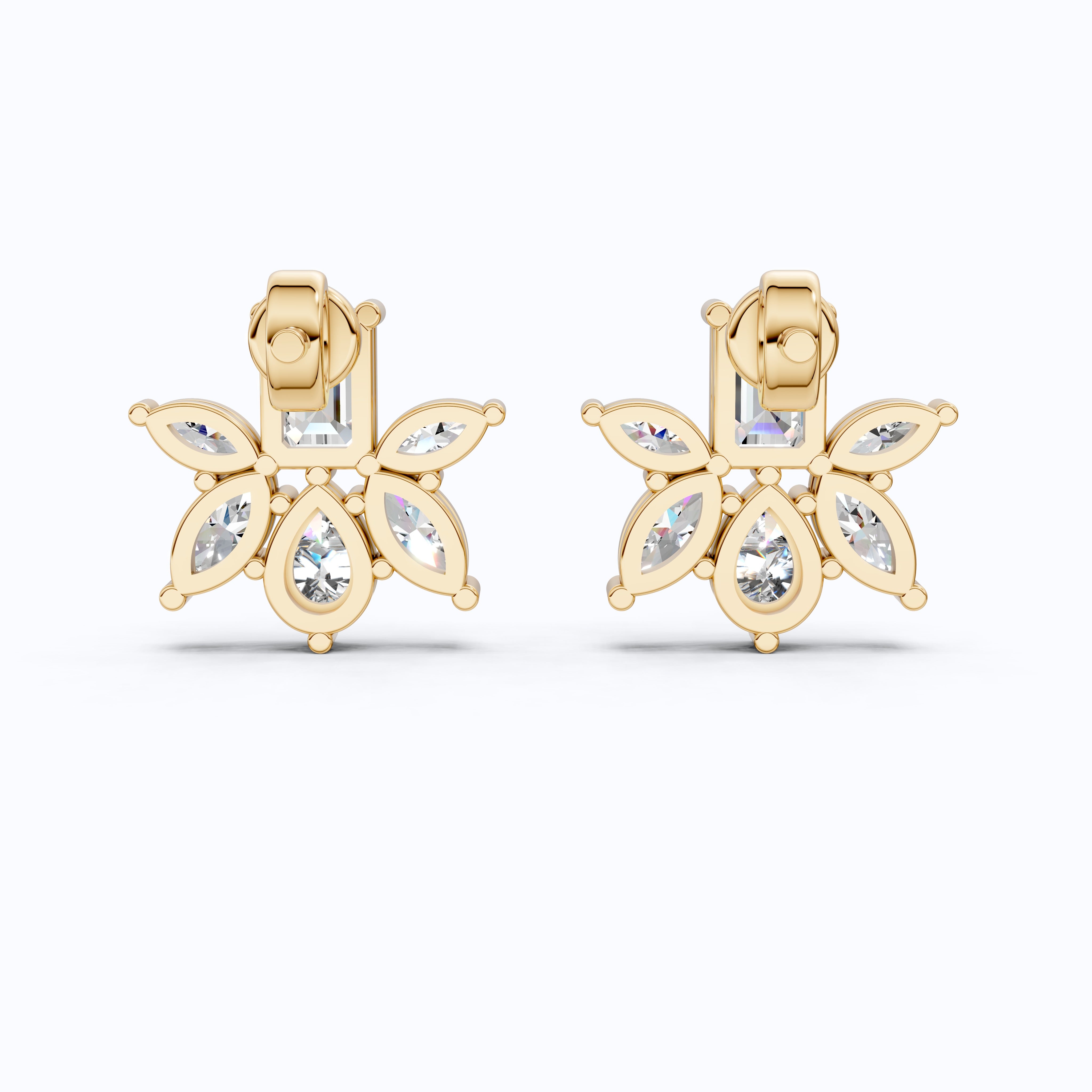 Modern Butterfly Statement Wedding Earrings in 14K Solid Gold, 1.84 TCW Multi Cut Lab Grown Diamonds, Bridal Party Jewelry, Anniversary Gift for Her