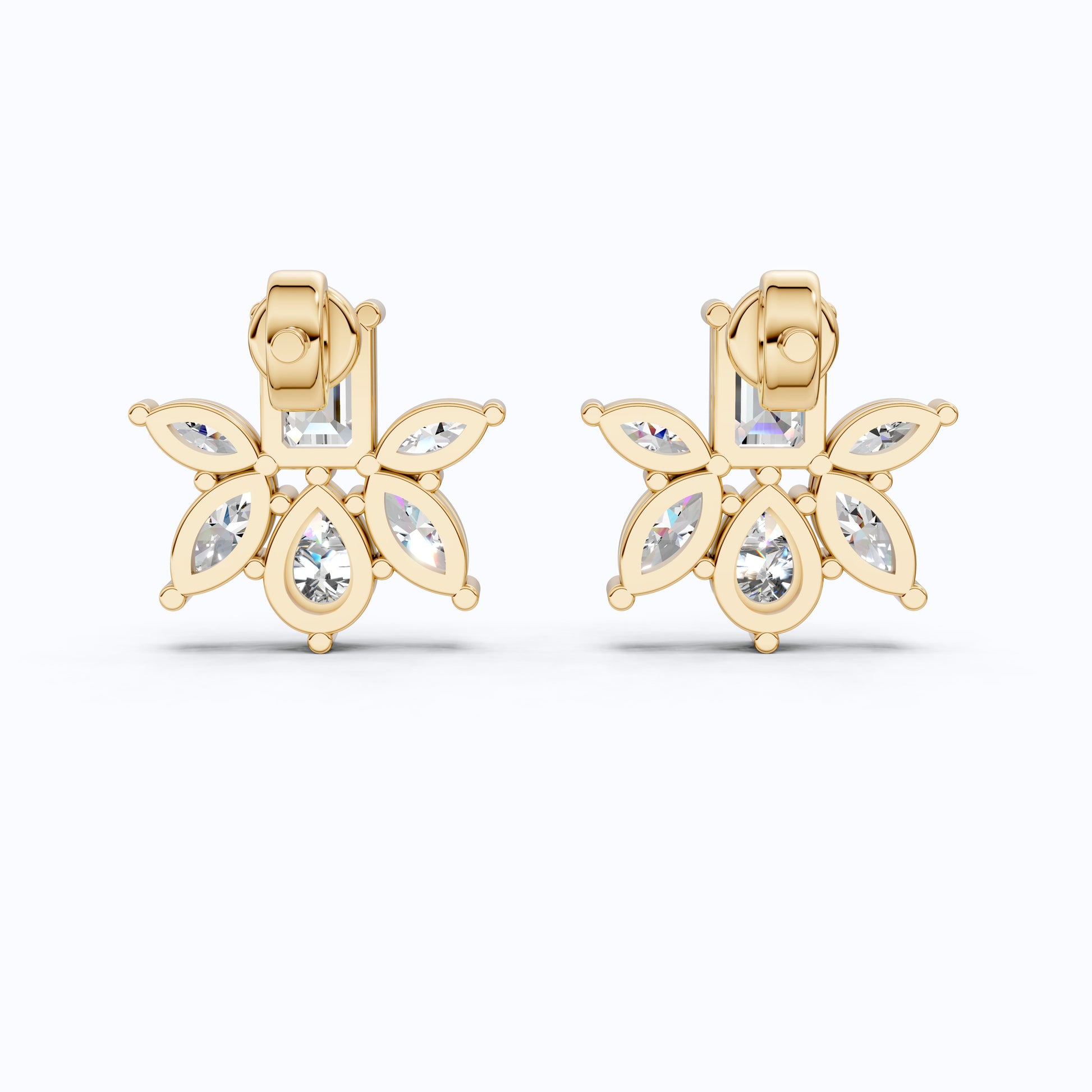 Modern Butterfly Statement Wedding Earrings in 14K Solid Gold, 1.84 TCW Multi Cut Lab Grown Diamonds, Bridal Party Jewelry, Anniversary Gift for Her
