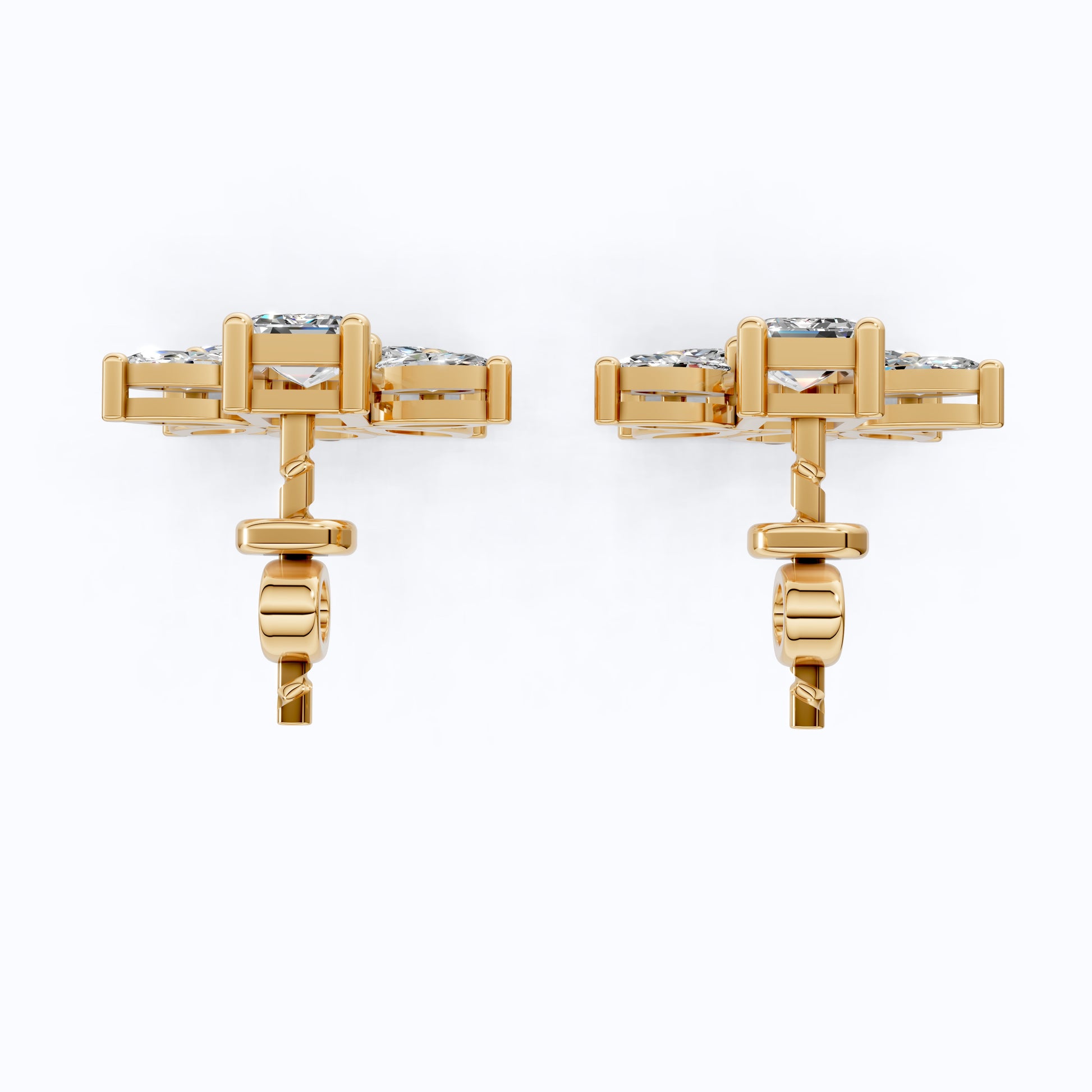 Modern Butterfly Statement Wedding Earrings in 14K Solid Gold, 1.84 TCW Multi Cut Lab Grown Diamonds, Bridal Party Jewelry, Anniversary Gift for Her