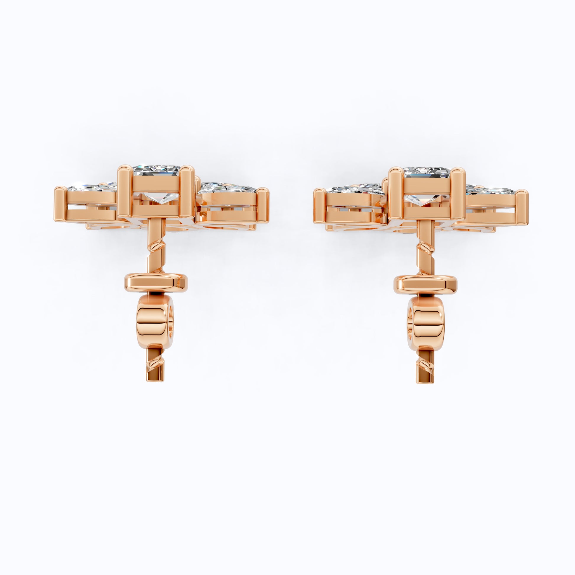 Modern Butterfly Statement Wedding Earrings in 14K Solid Gold, 1.84 TCW Multi Cut Lab Grown Diamonds, Bridal Party Jewelry, Anniversary Gift for Her