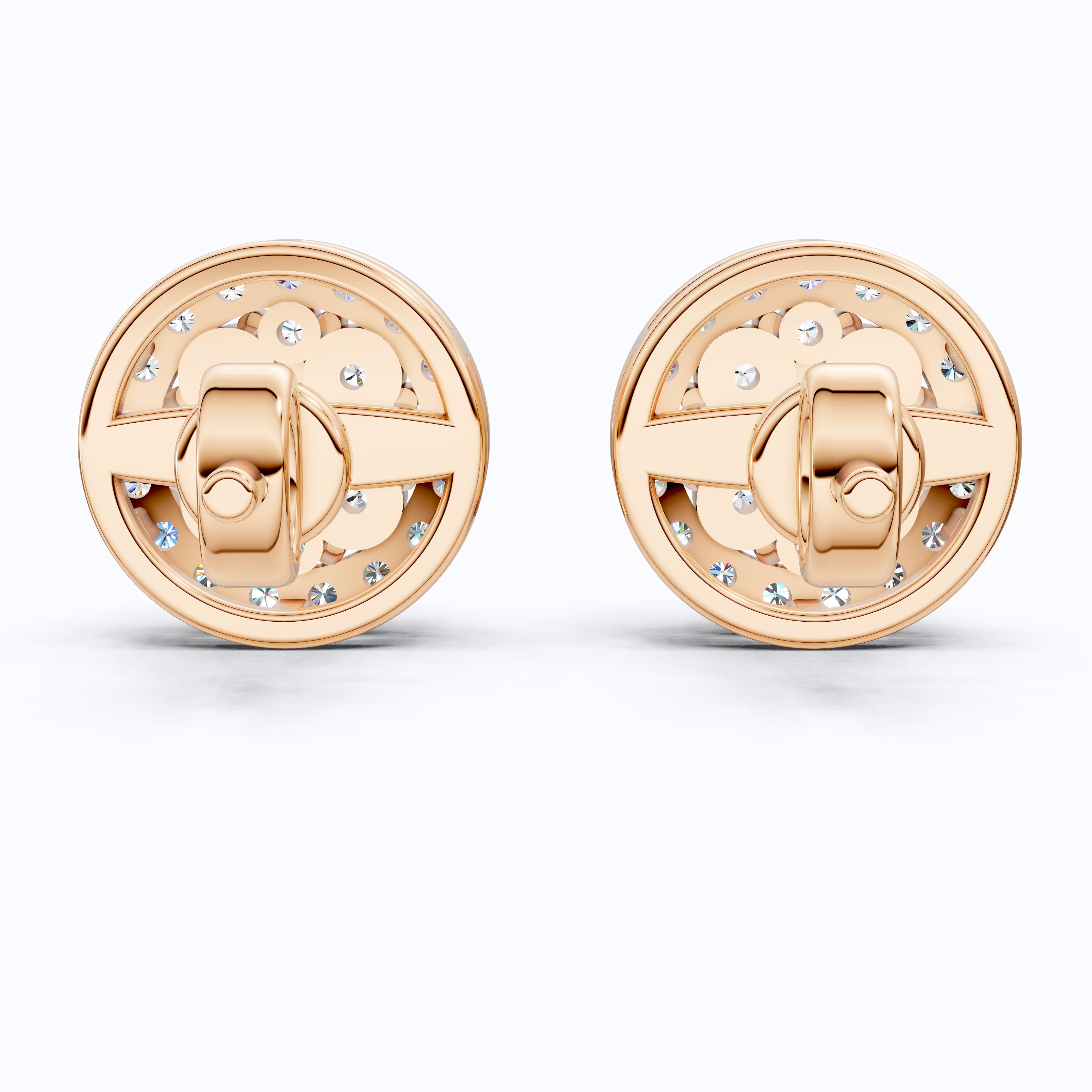 Stunning Round Cluster Stud Wedding Earrings in Lab Diamond-14K Solid Gold, Bridal Jewelry, Anniversary Gift For Women