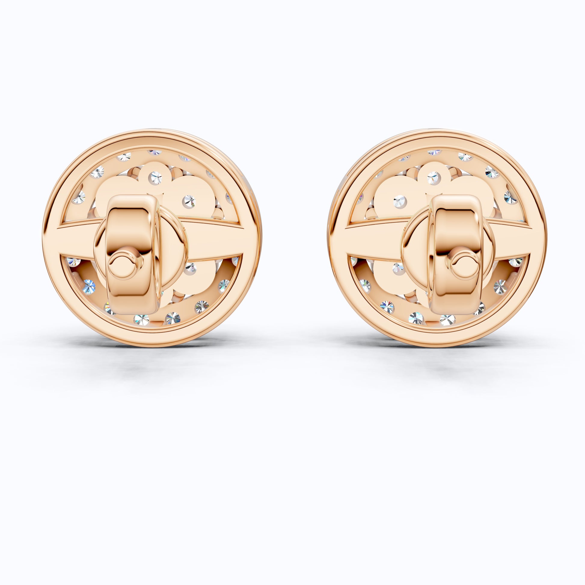 Stunning Round Cluster Stud Wedding Earrings in Lab Diamond-14K Solid Gold, Bridal Jewelry, Anniversary Gift For Women