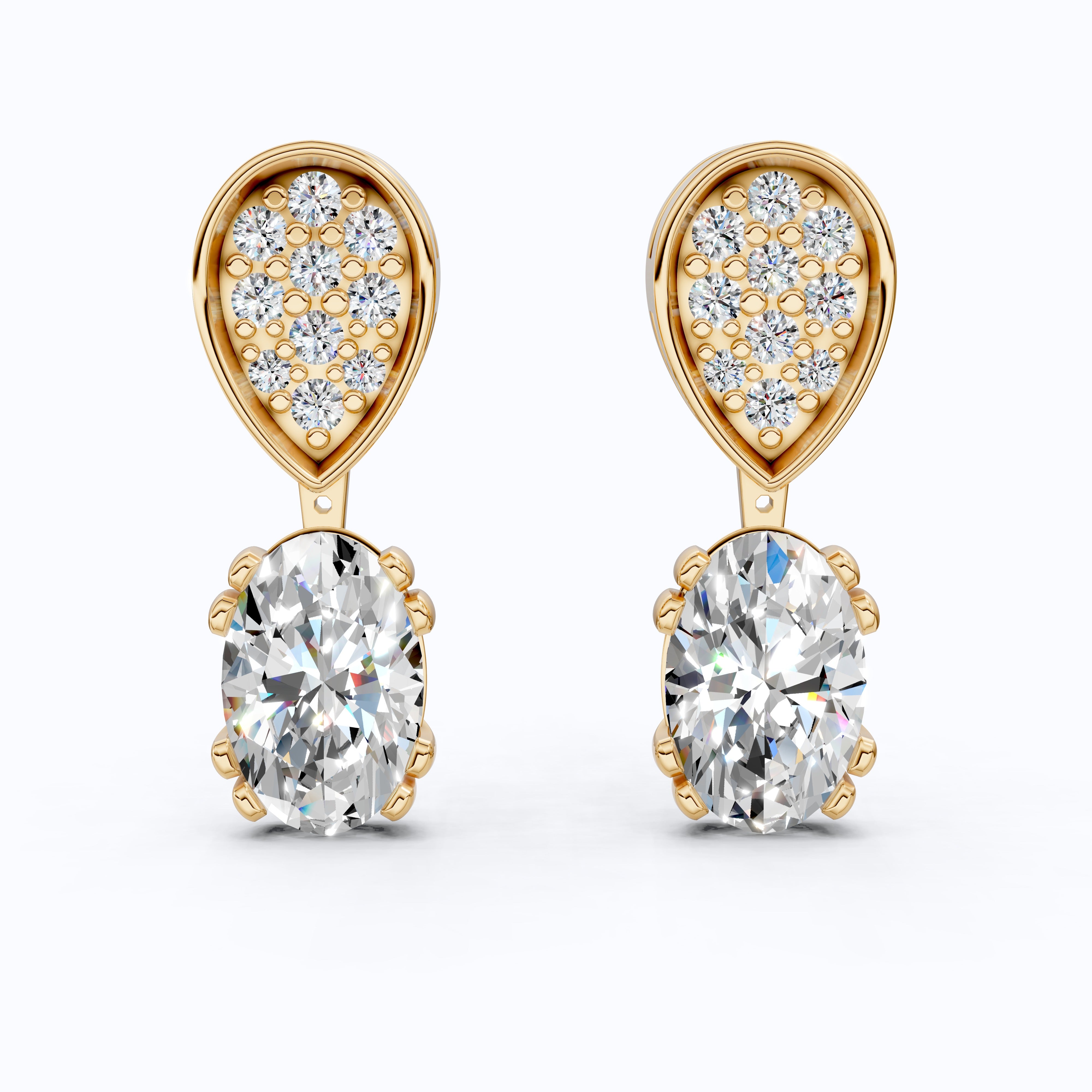 Oval Cut Drop Wedding Drop Earrings, Wedding Gift