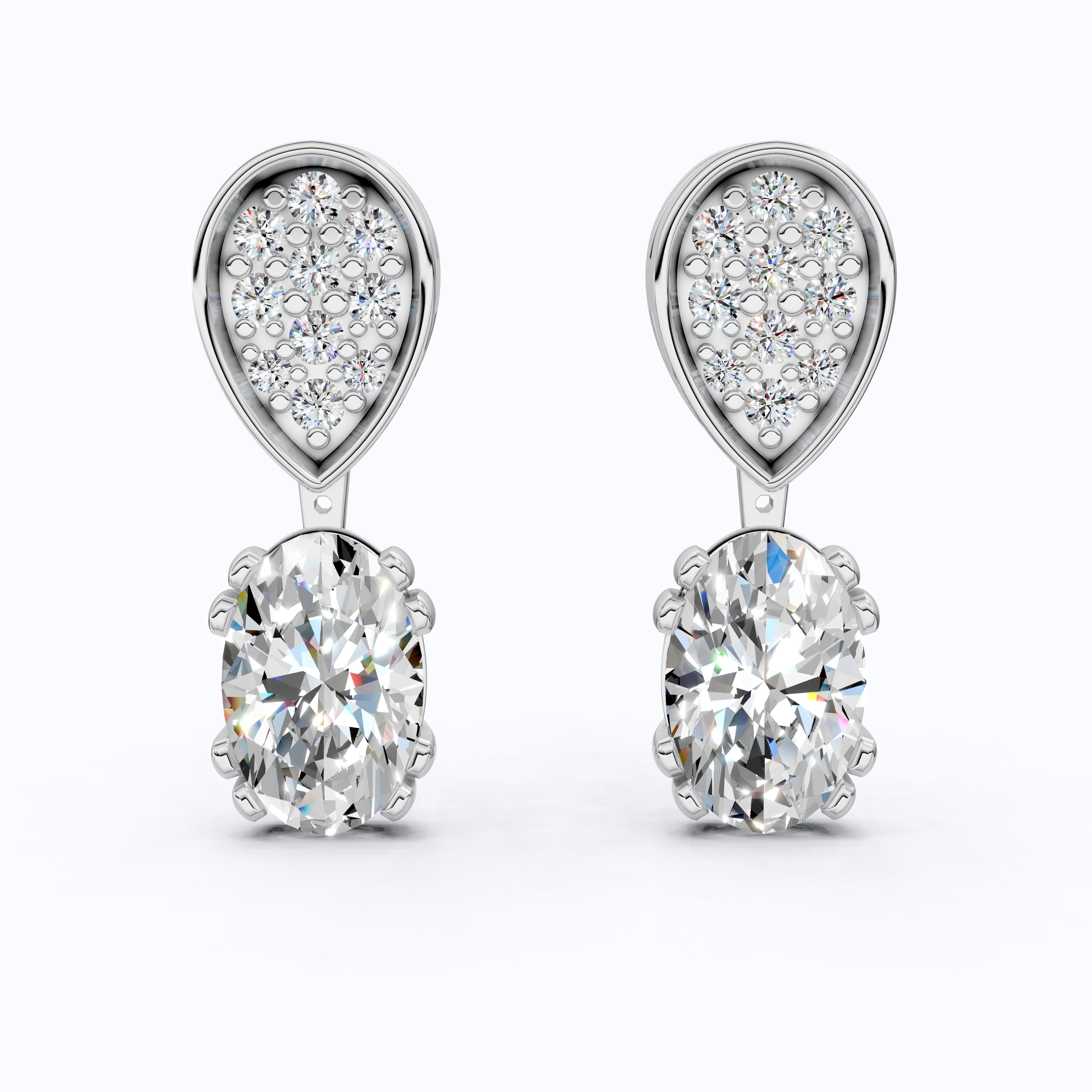 Oval Cut Drop Wedding Drop Earrings, Wedding Gift