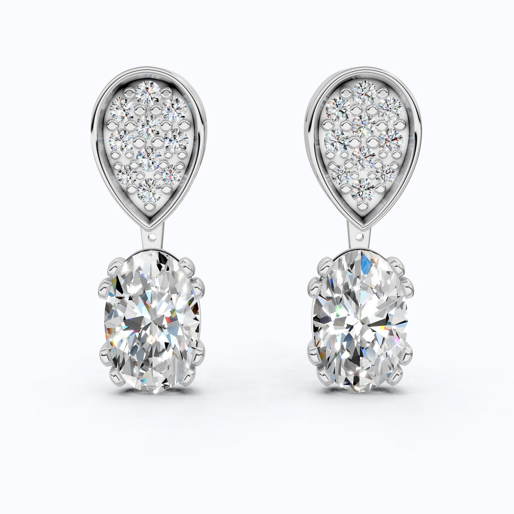 Oval Cut Drop Wedding Drop Earrings, Wedding Gift