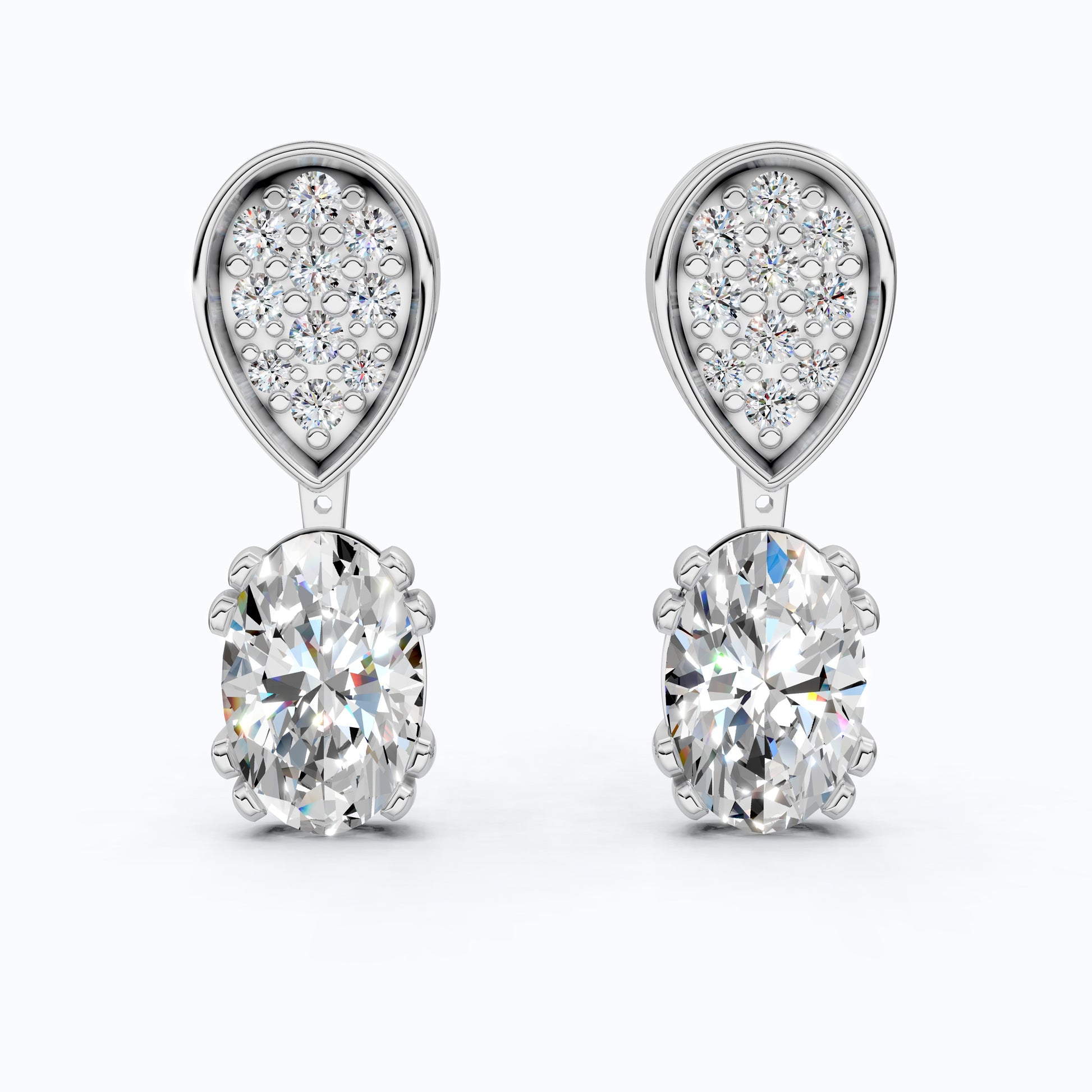 Oval Cut Drop Wedding Drop Earrings, Wedding Gift