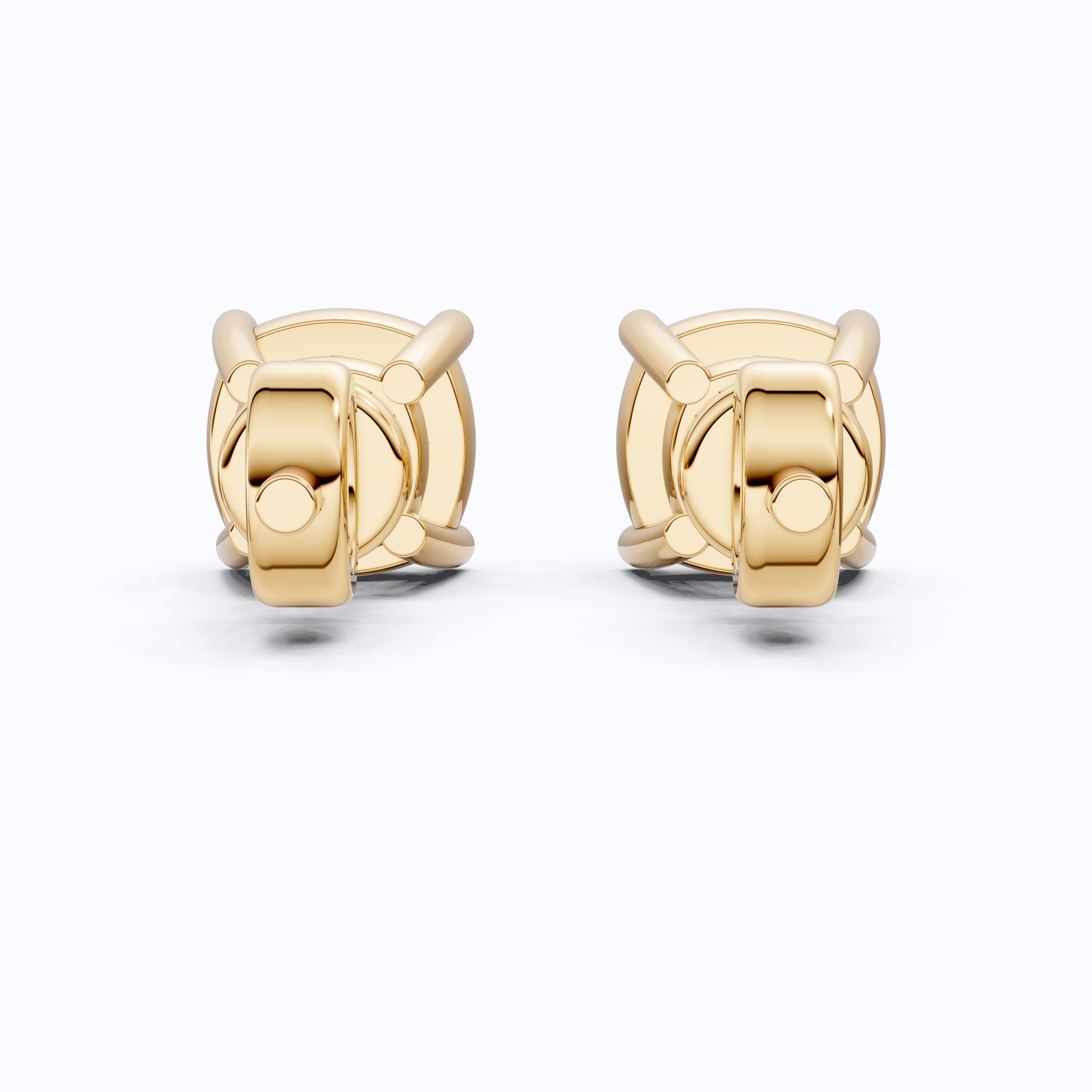Sparkling Cushion Solitaire Stud Earrings in 14k Solid Gold, 1.00 TCW Cushion Cut Lab Diamonds, Special Occasion Gift for Wife, Elegant Handmade Studs