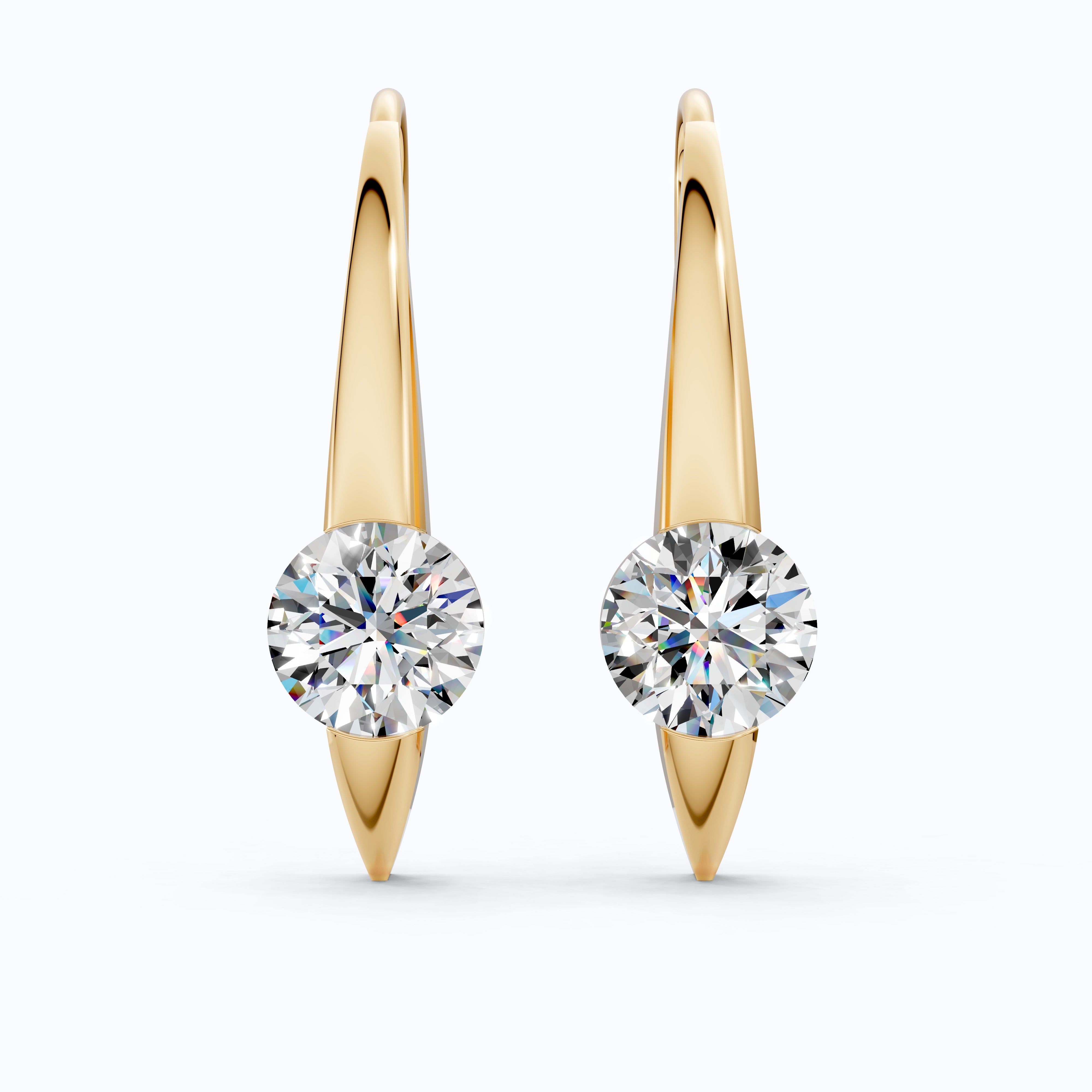 2.00 RCW Round Cut Solitaire Dangle Earrings, Wedding Earrings For Women
