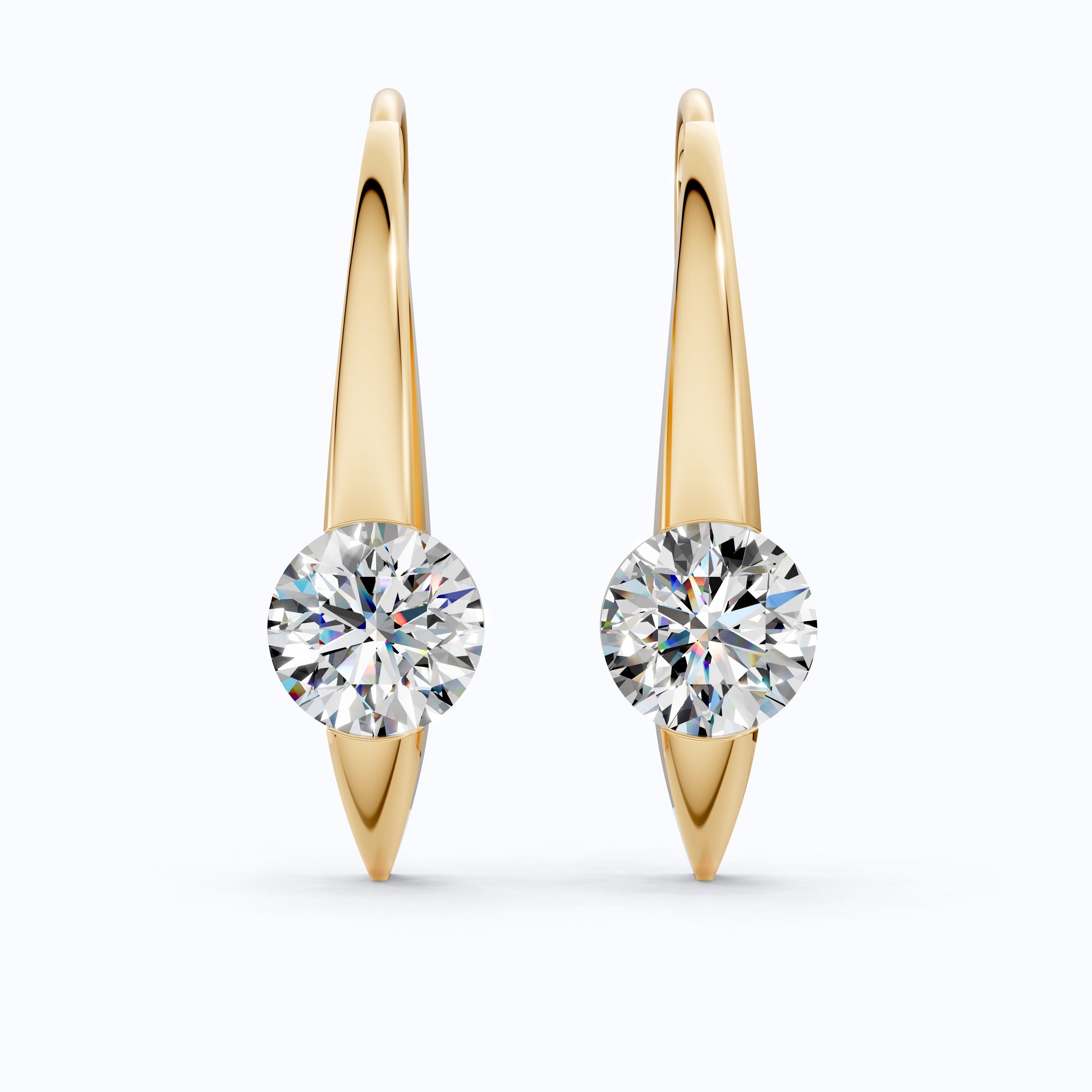 2.00 RCW Round Cut Solitaire Dangle Earrings, Wedding Earrings For Women