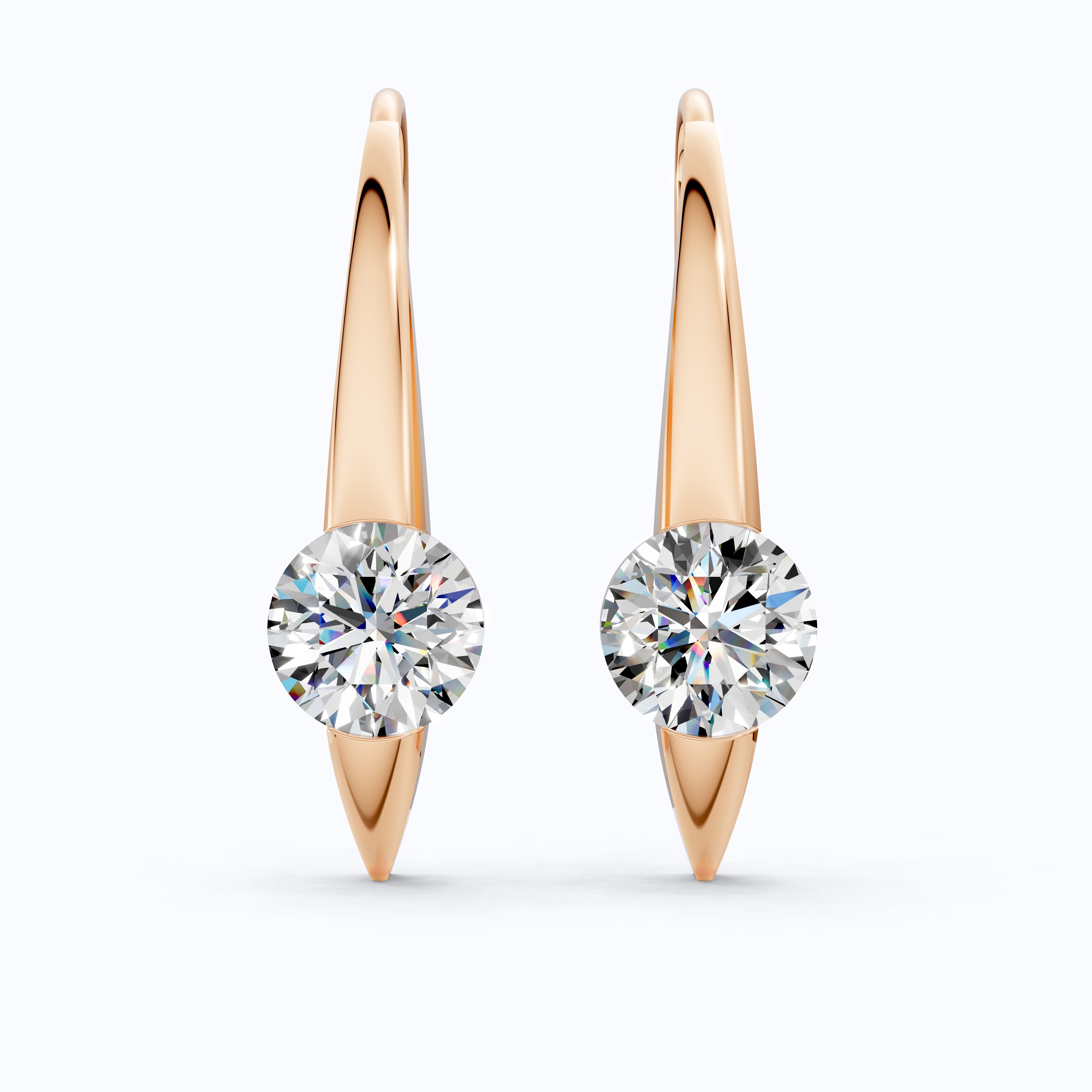 2.00 RCW Round Cut Solitaire Dangle Earrings, Wedding Earrings For Women