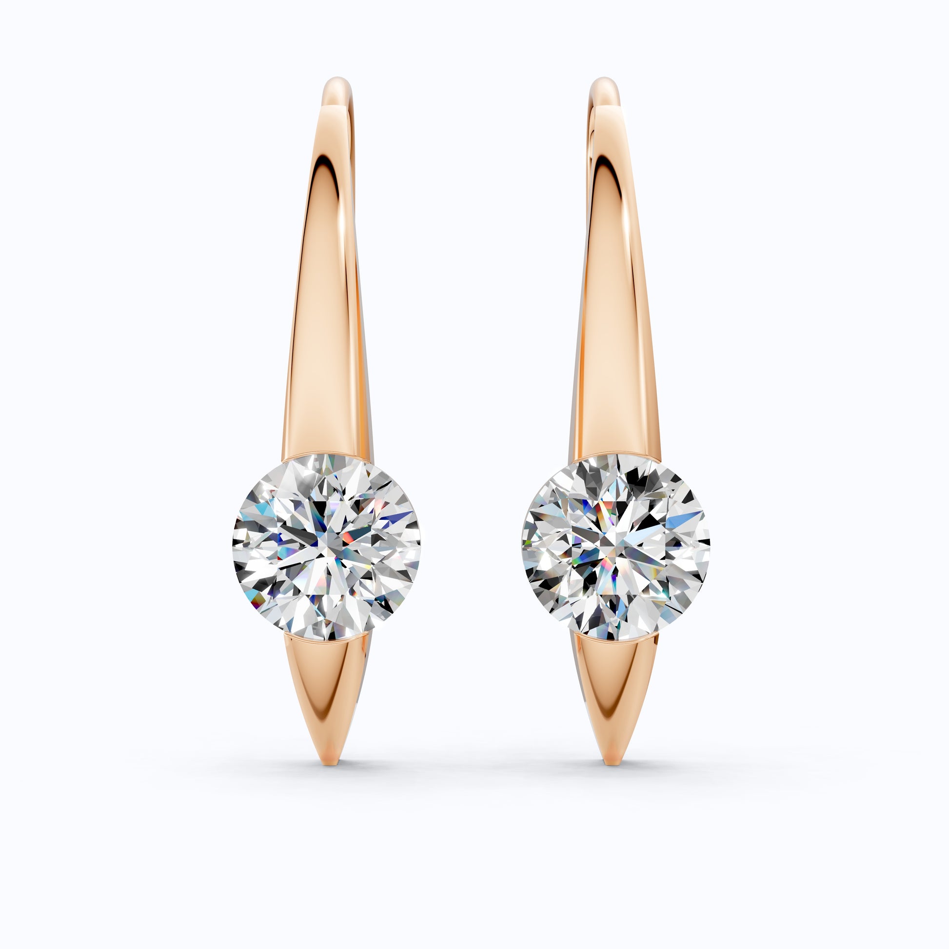 2.00 RCW Round Cut Solitaire Dangle Earrings, Wedding Earrings For Women