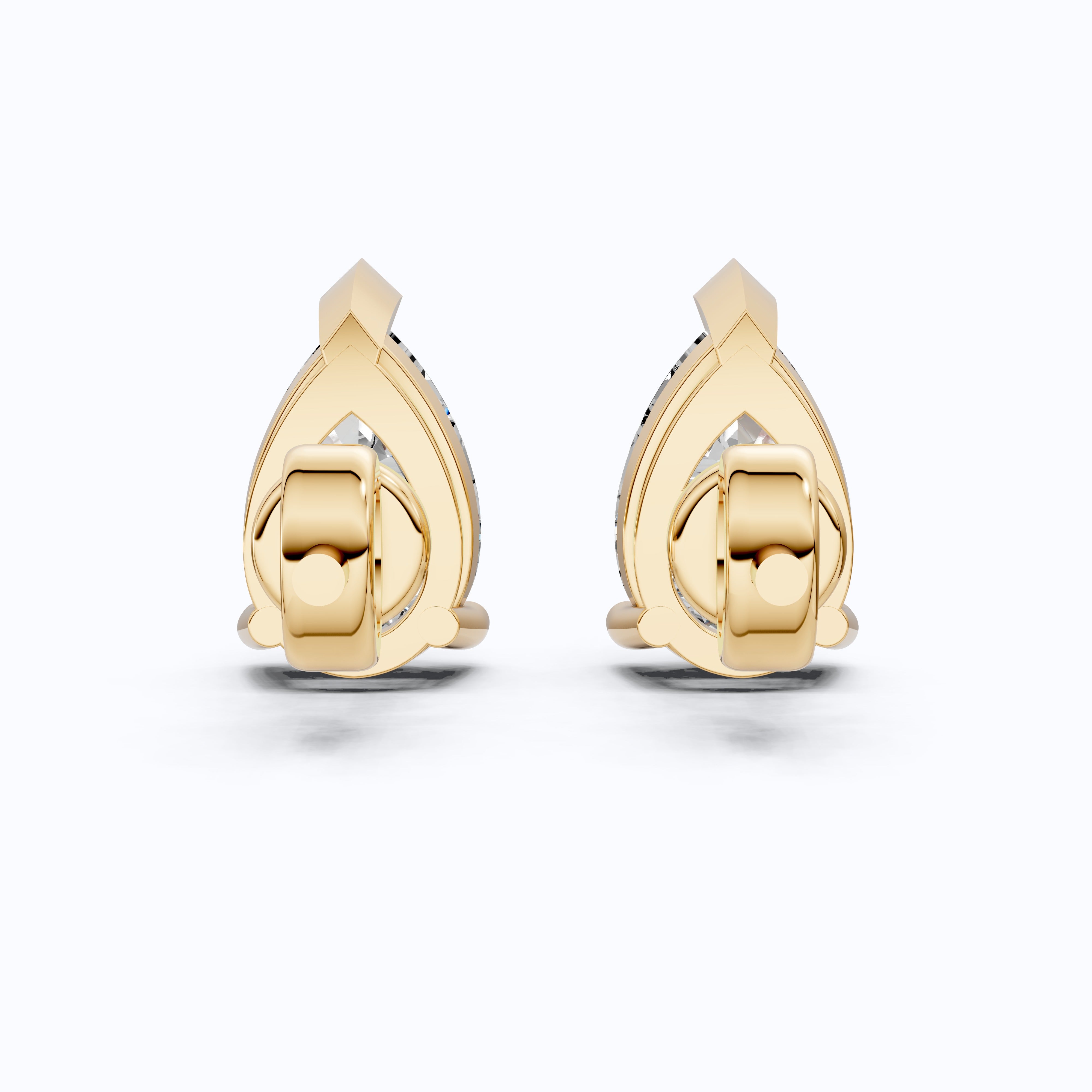 Pear Cut Stud Earrings in Moissanite or Lab Grown Diamond – Solid 9k/14k Gold Bridal Jewelry, Gift for Wife, Handmade Studs