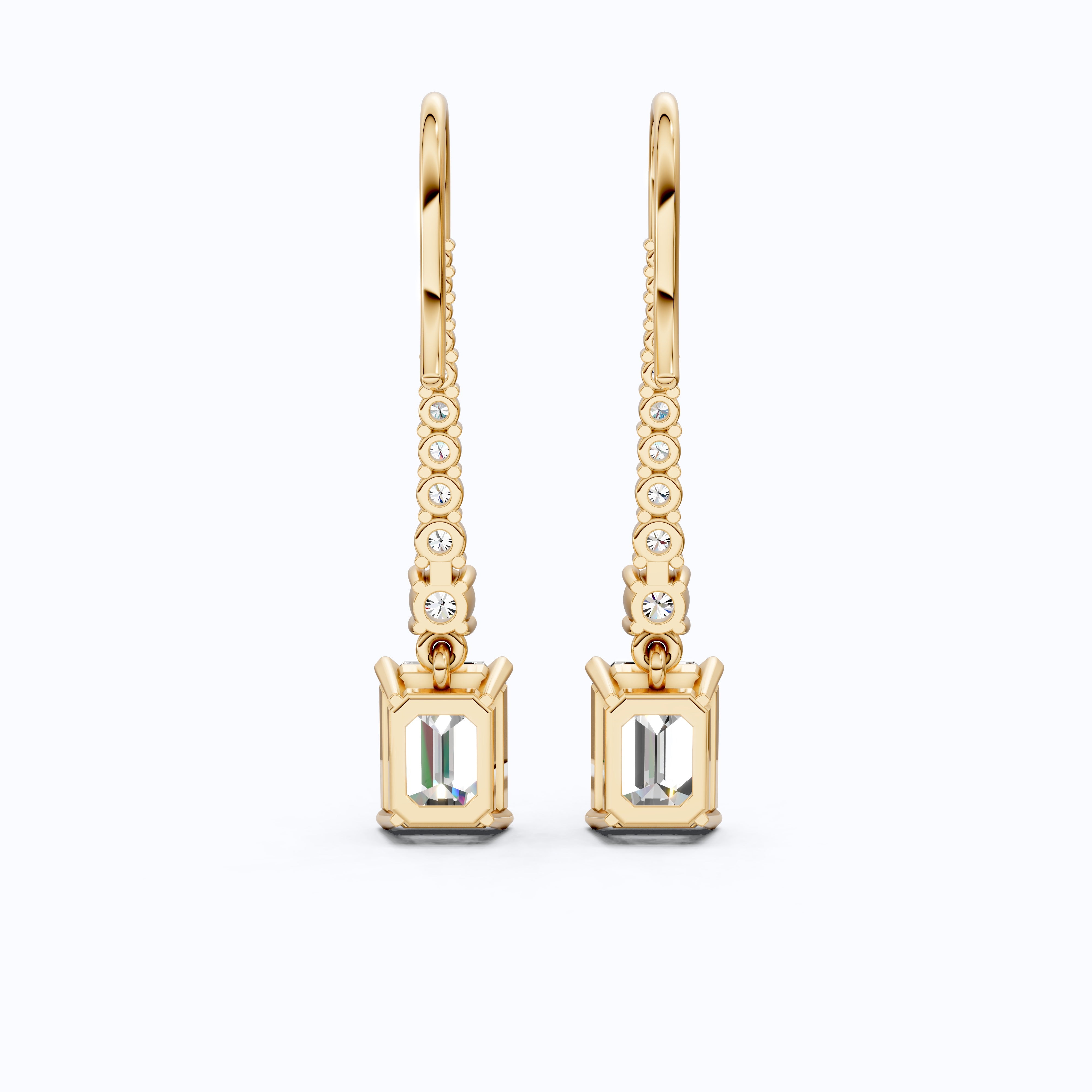 3.50 TCW Emerald Cut Drop Dangle Wedding Earrings For Women