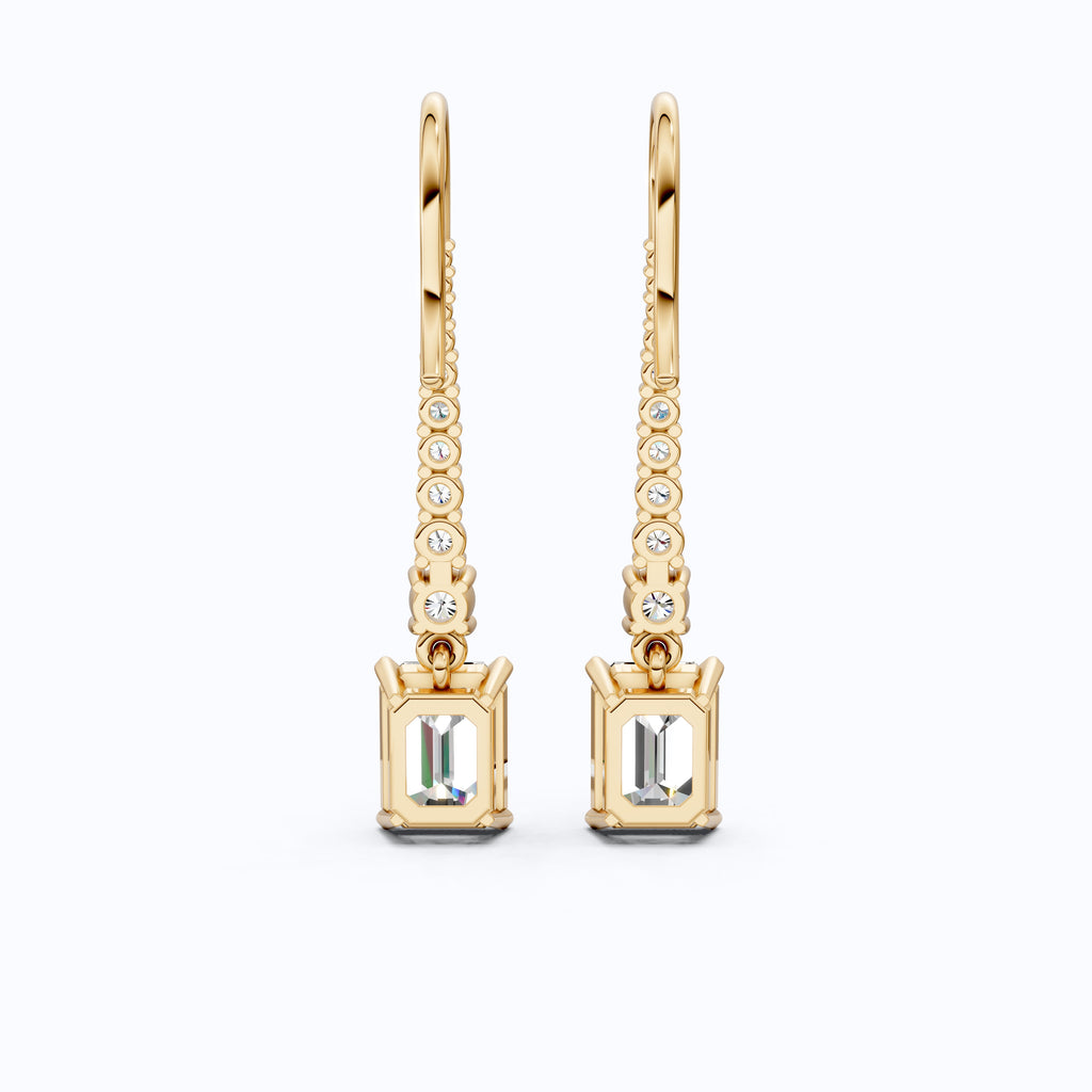3.50 TCW Emerald Cut Drop Dangle Wedding Earrings For Women